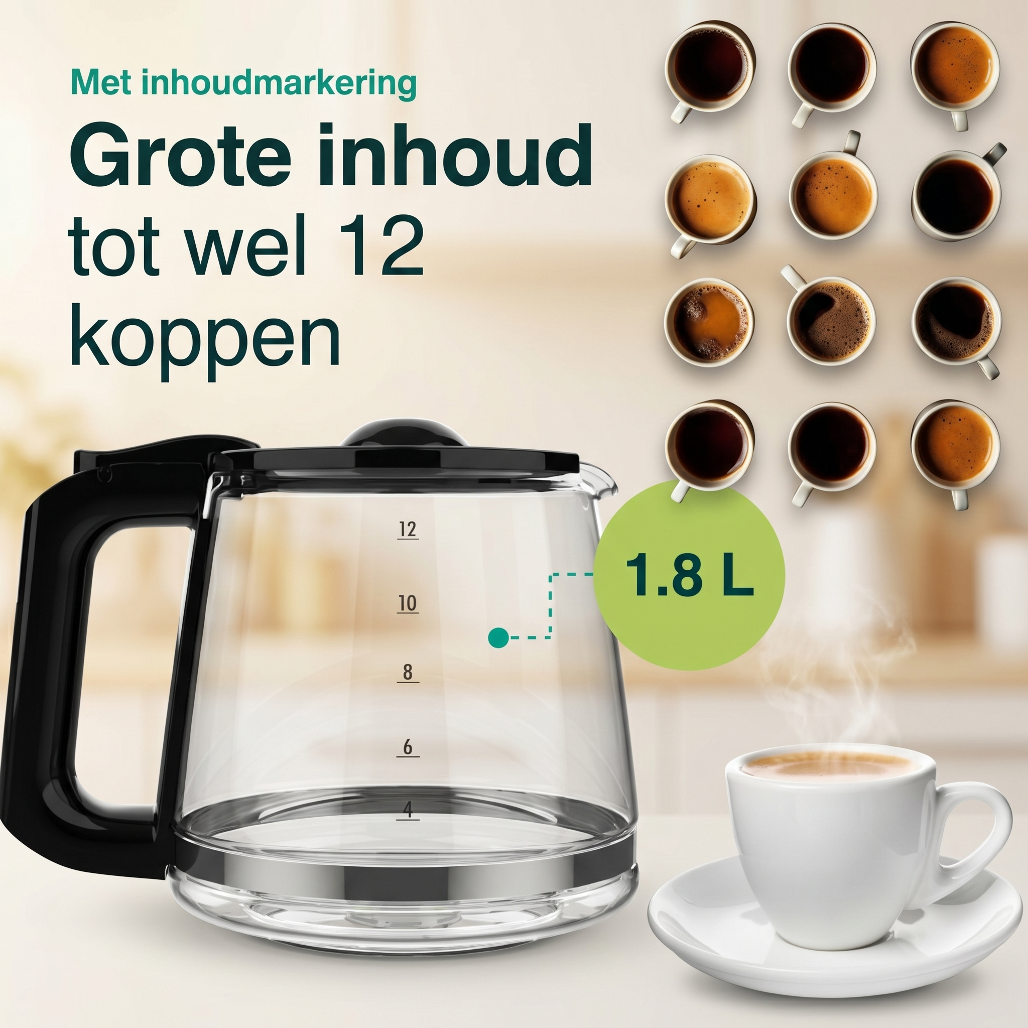Koffiezetapparaat 1.8L met display en timer