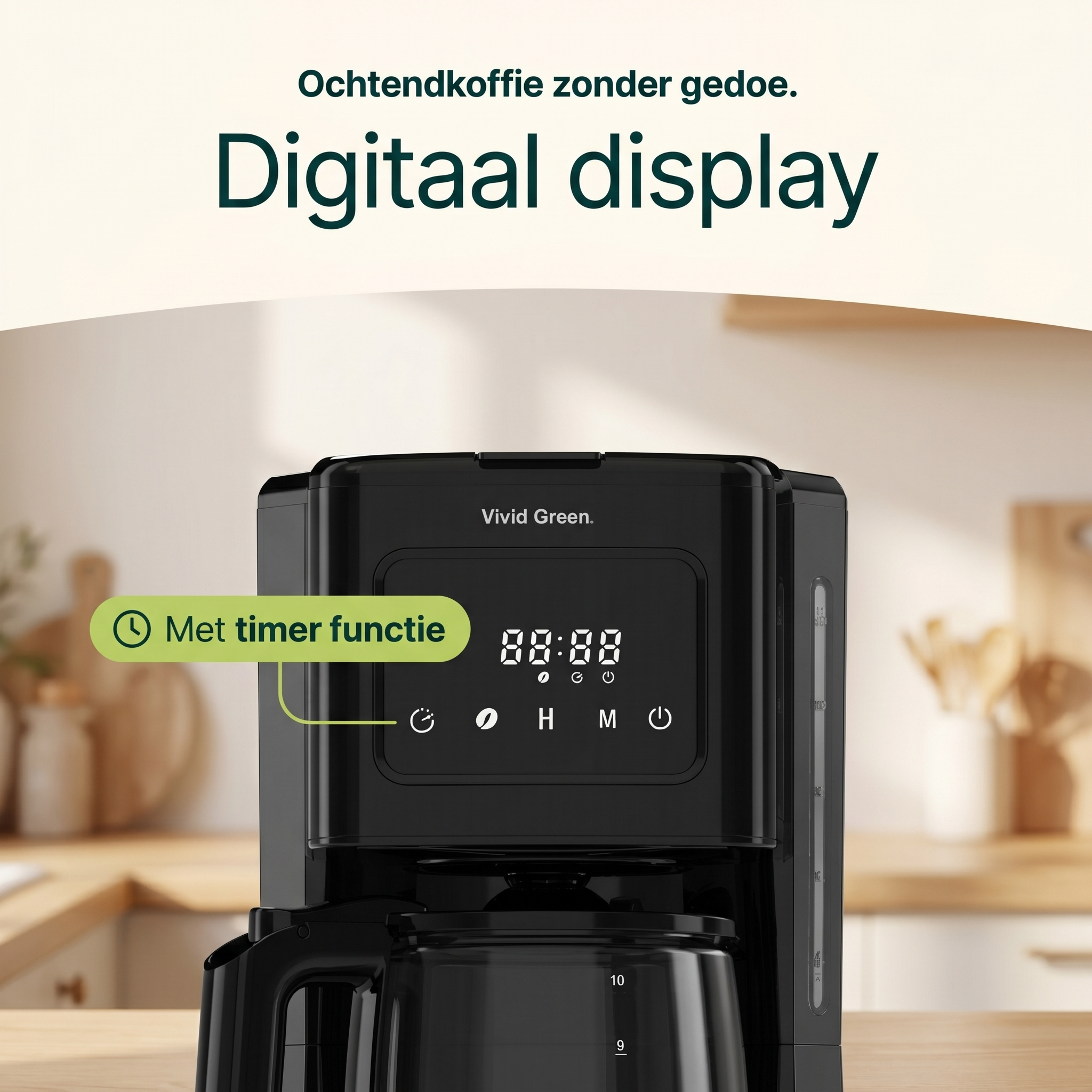 Koffiezetapparaat 1.8L met display en timer