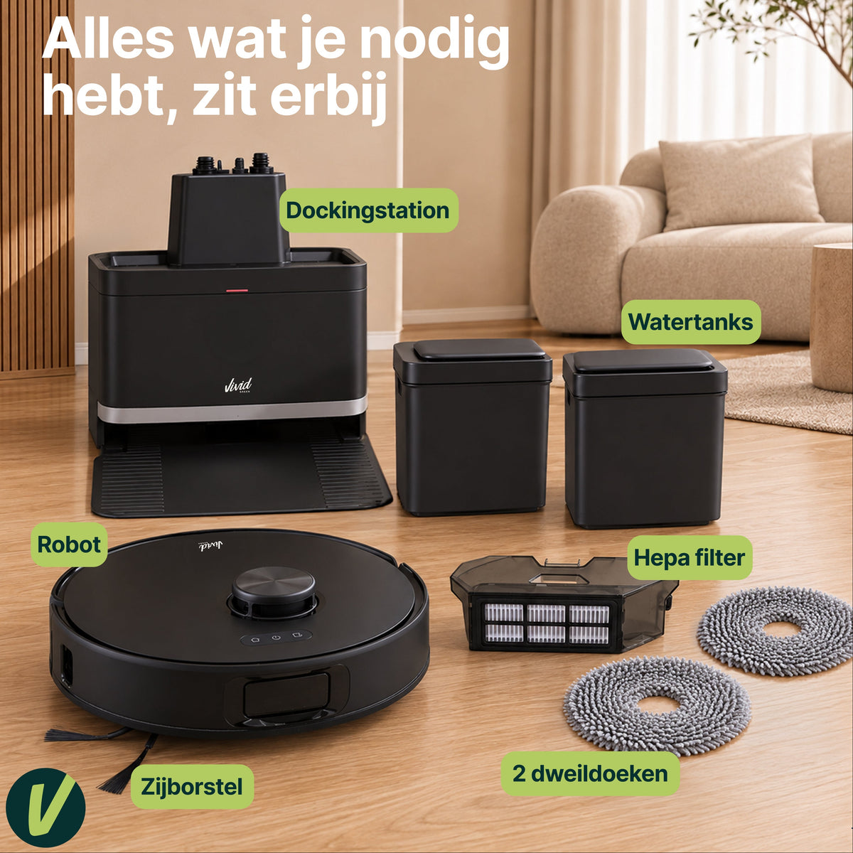 Robotstofzuiger met Dweilfunctie