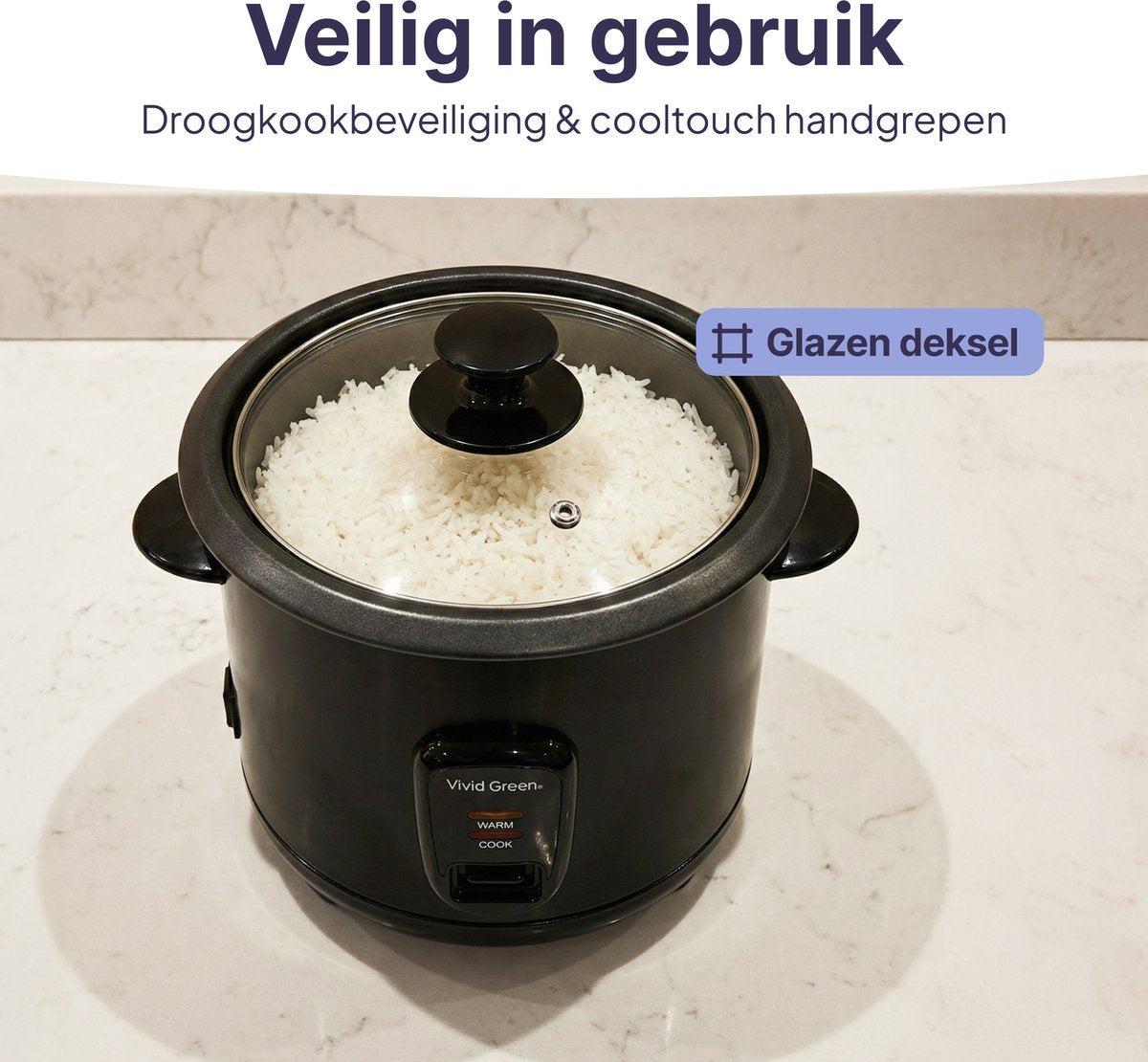 Vivid Green Rijstkoker met Stoommand