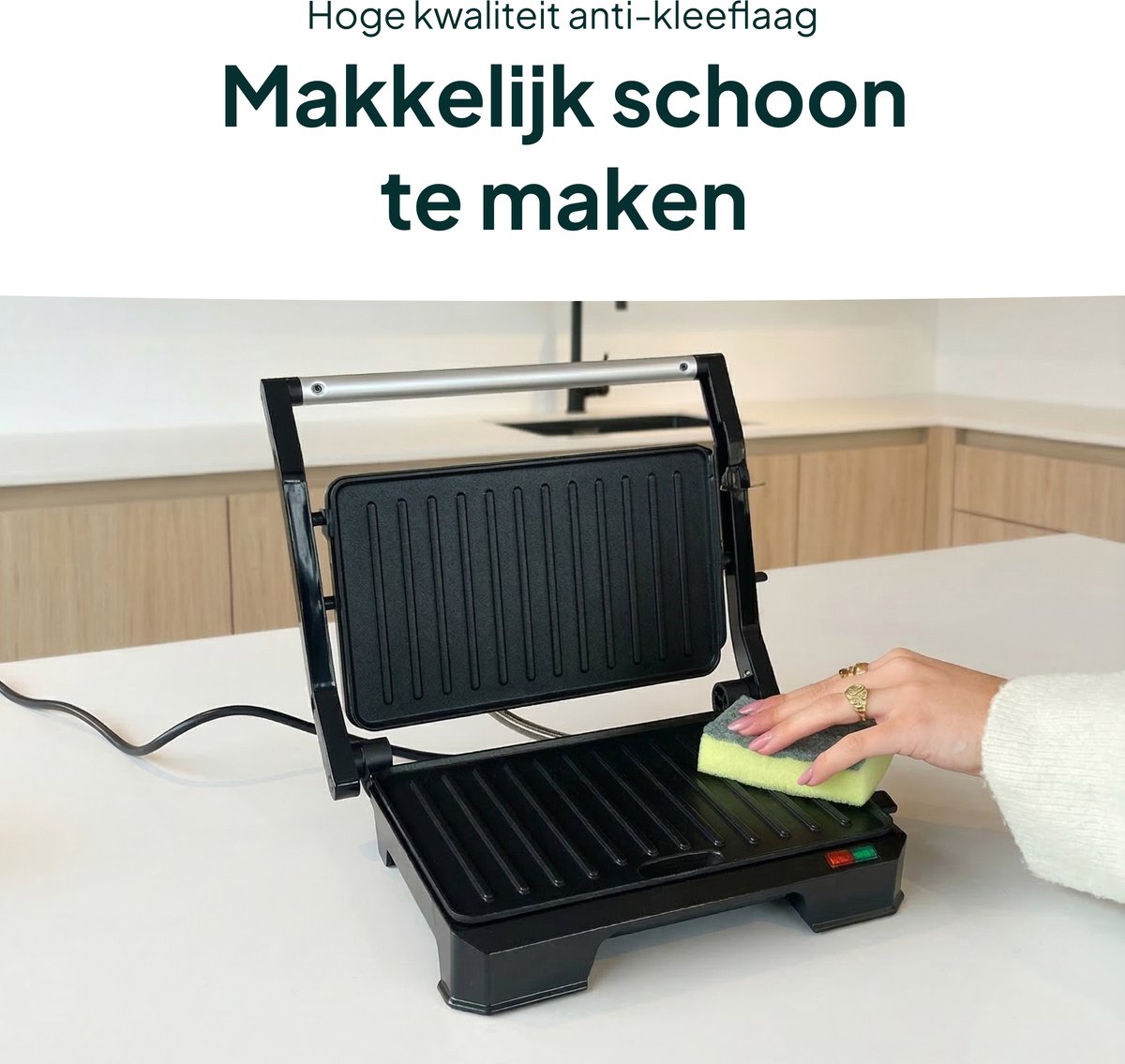 Tosti Apparaat voor 2 Tosti's - Grill IJzer - Contactgrill - Panini - Apparaten - Uitklapbaar - Vivid Green