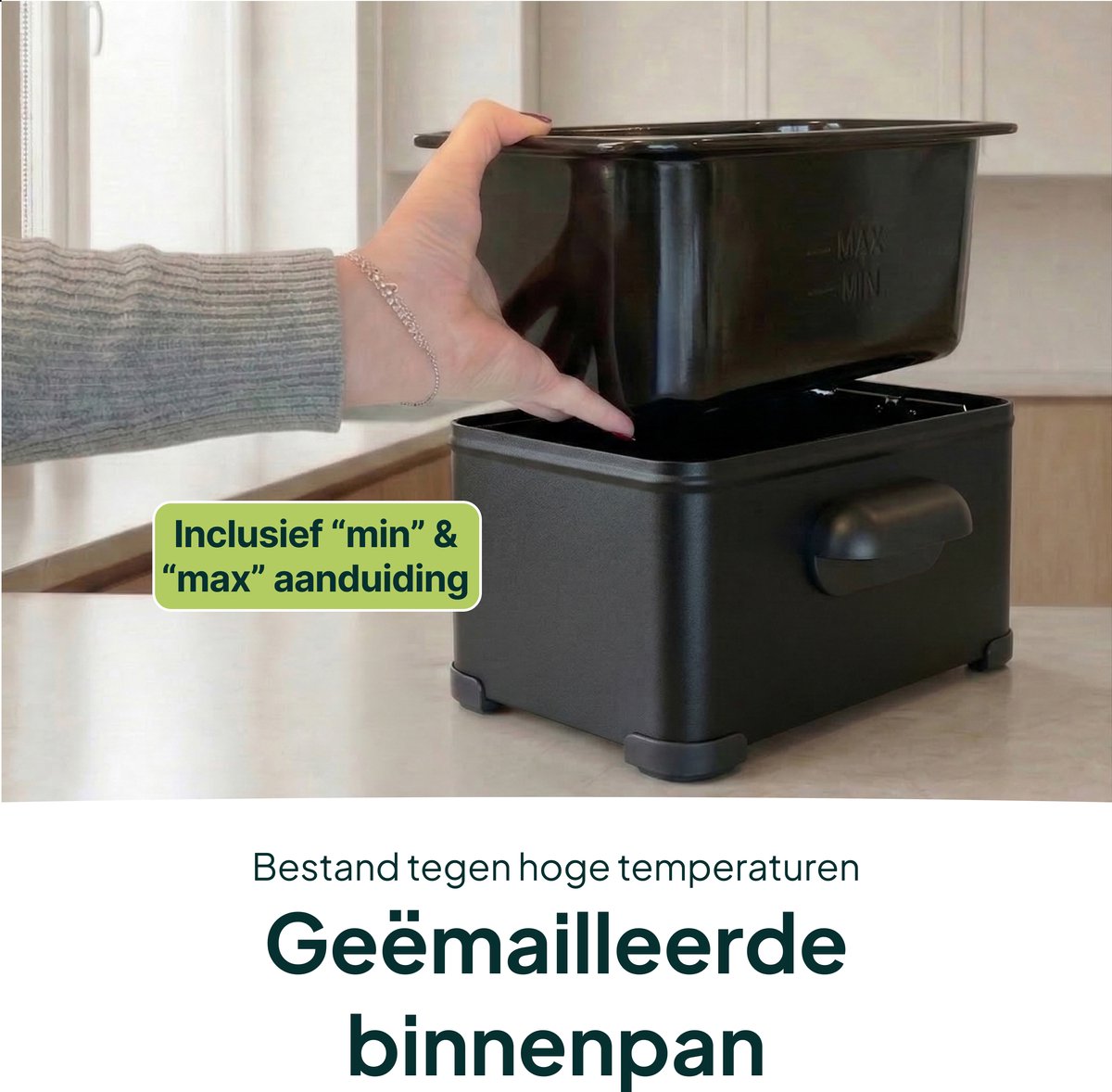 Vivid Green Frituurpan 3 Liter Zwart