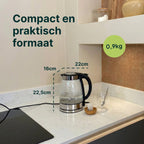 Vivid Green Glazen Waterkoker met LED-verlichting