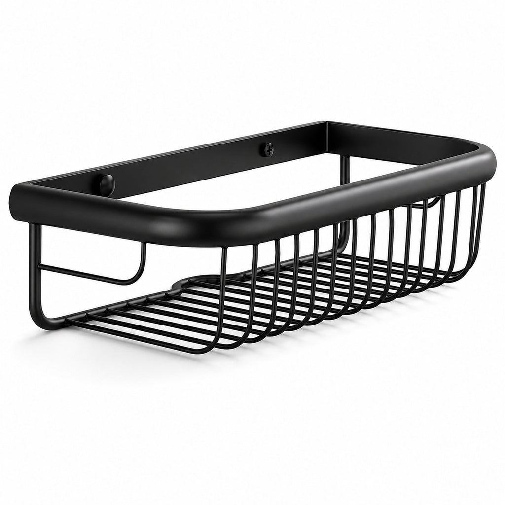 Doucherek Zwart - Hangend - Doucherekje - Doucherekjes - Douchemandje - Badkamerrek - Badkamerrekje - Opbergrek Badkamer - Badkamer Accessoires Voor Douche - Zwart