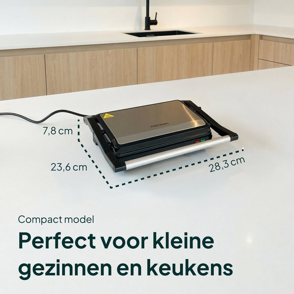 Tosti Apparaat voor 2 Tosti's - Grill IJzer - Contactgrill - Panini - Apparaten - Uitklapbaar - Vivid Green