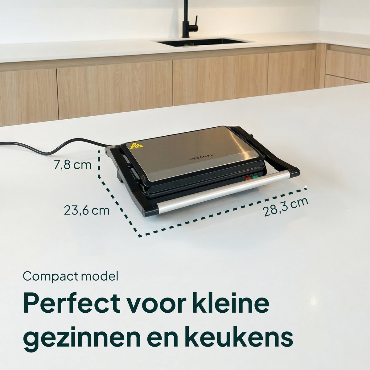 Tosti Apparaat voor 2 Tosti's - Grill IJzer - Contactgrill - Panini - Apparaten - Uitklapbaar - Vivid Green