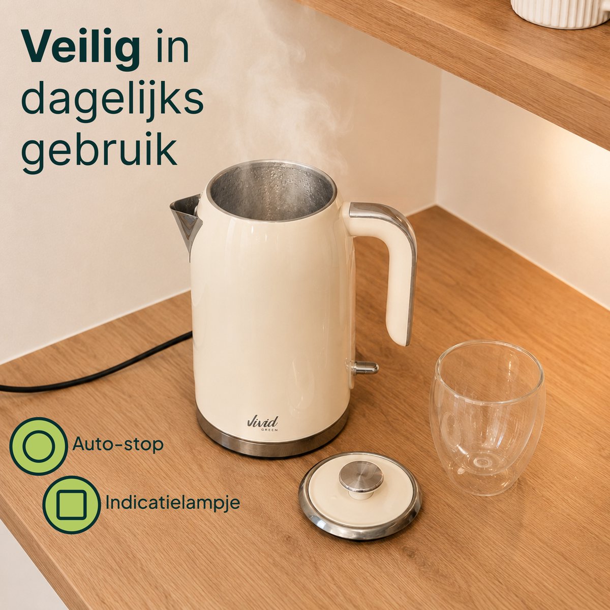 Vivid Green Luxe Retro Waterkoker