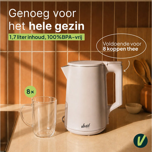 Vivid Green 2200W Waterkoker - Creme