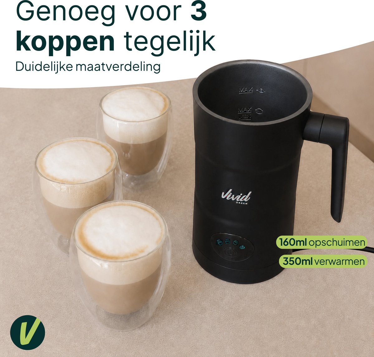 Vivid Green Melkopschuimer 350ML