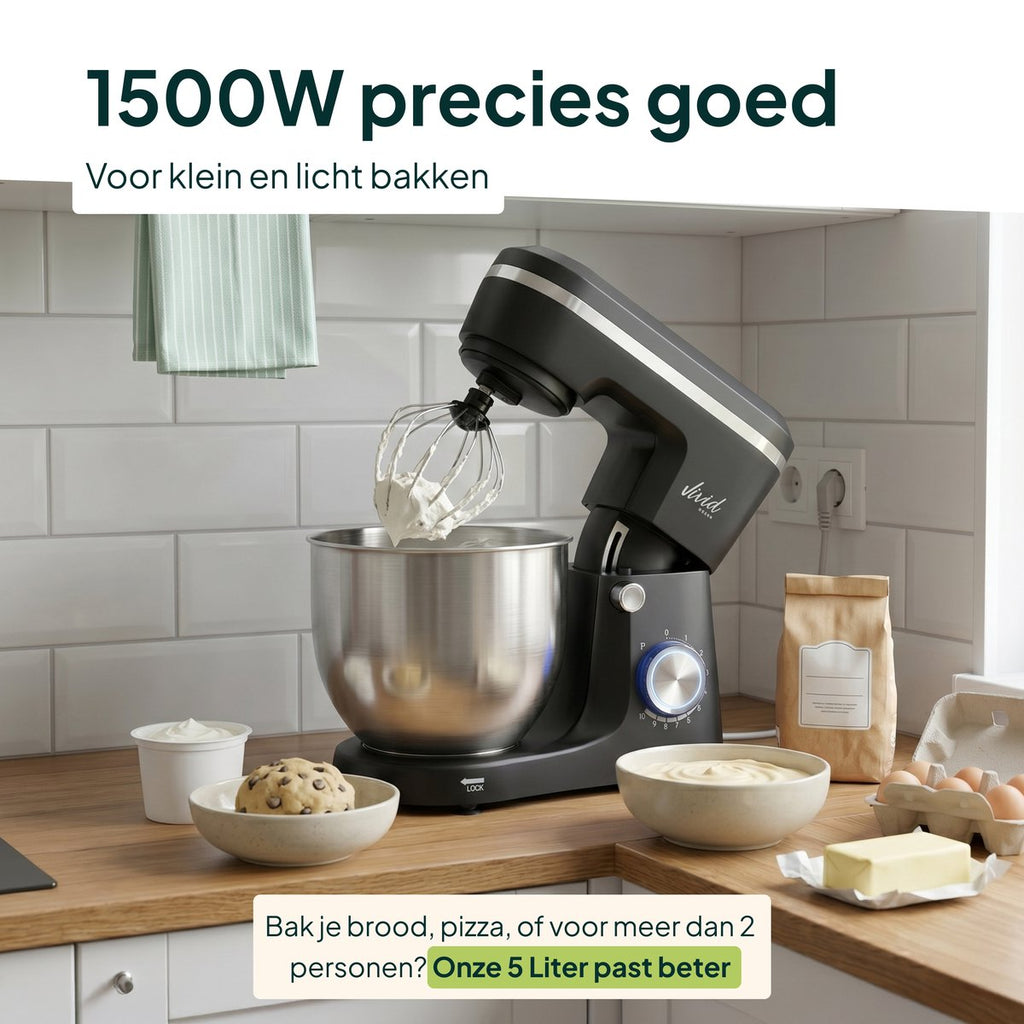 Vivid Green Keukenmachine 1500W - 3.8L Mengkom