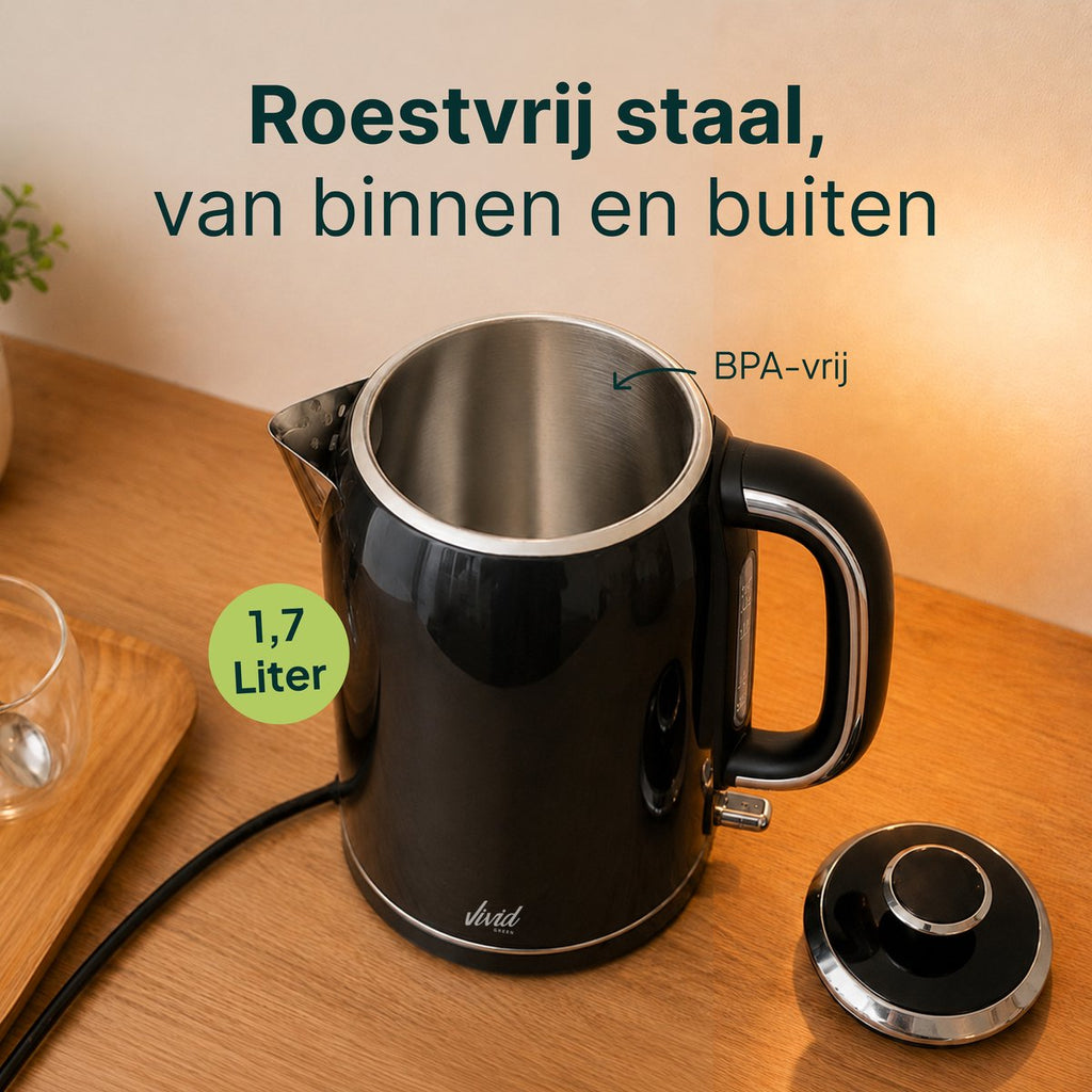 Vivid Green Luxe Waterkoker Retro Design