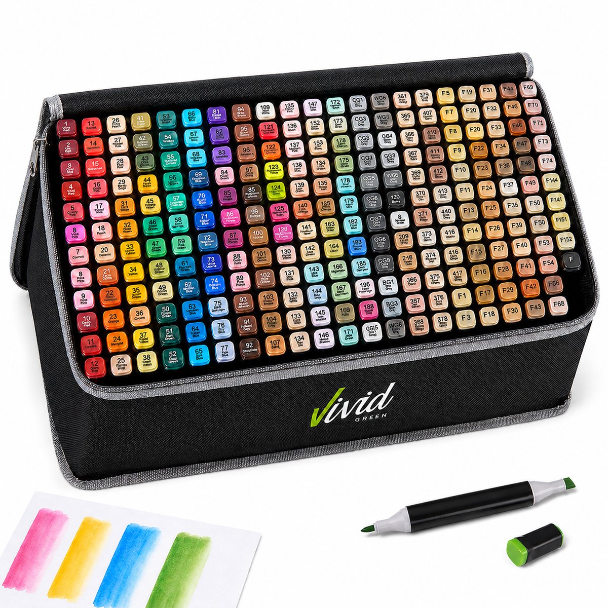 Twinmarkers 262 stuks voor volwassenen - Alcohol markers - Stiften - Markeerstiften - Vivid Green