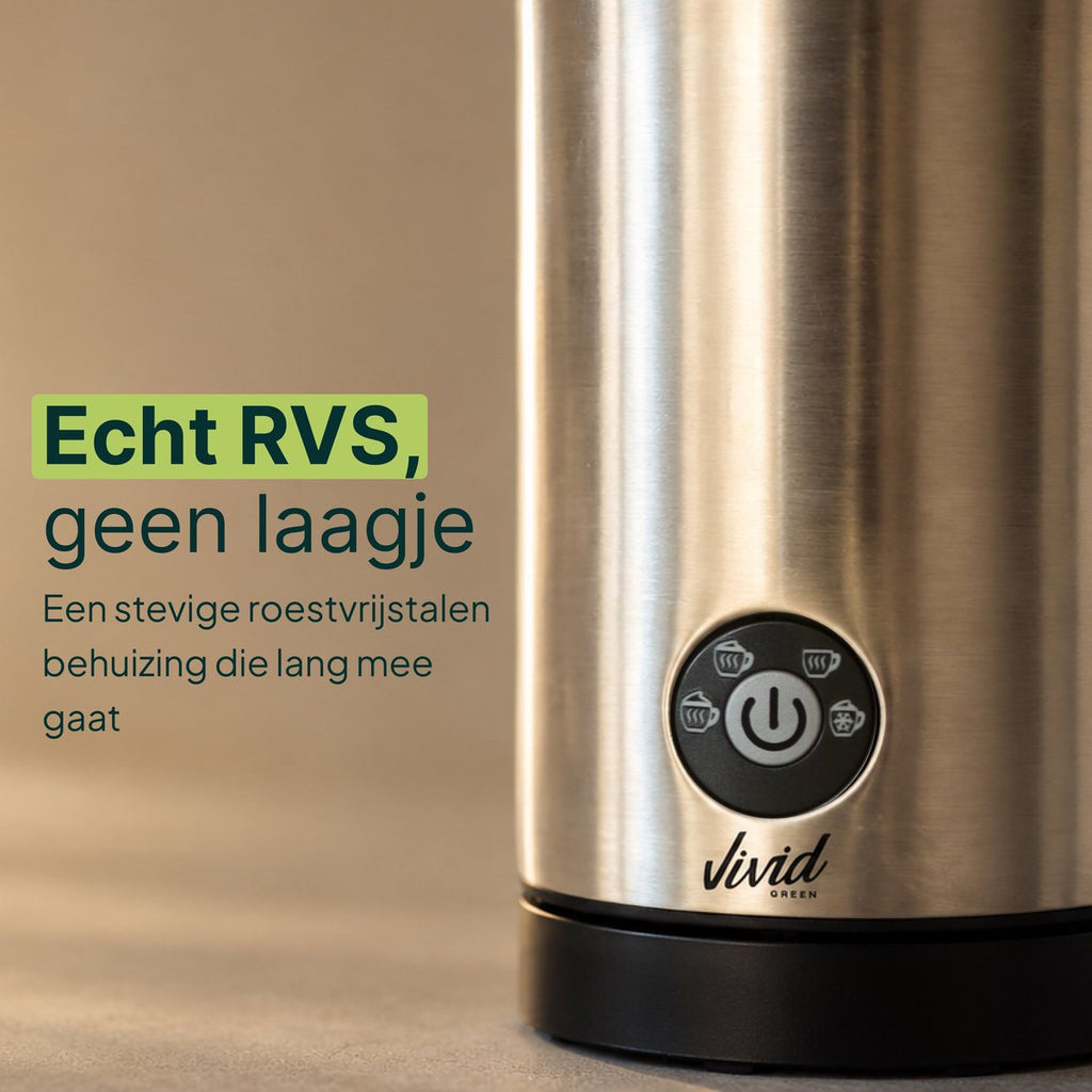 Vivid Green Melkopschuimer RVS