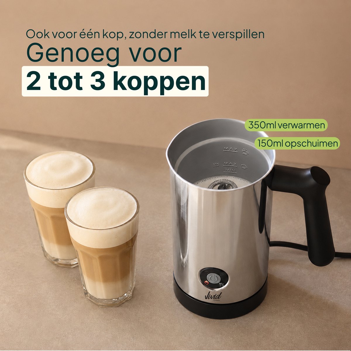 Vivid Green Luxe Melkopschuimer - 350ML