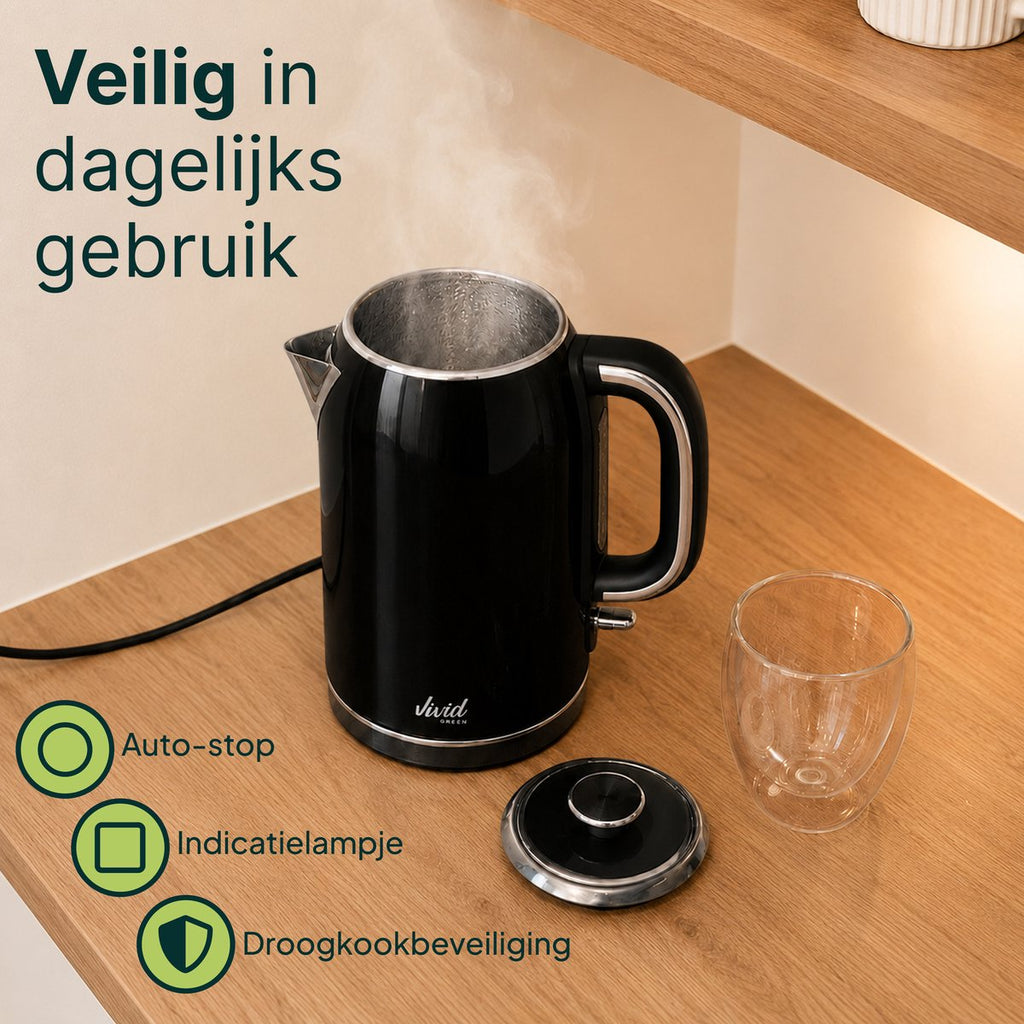 Vivid Green Luxe Waterkoker Retro Design