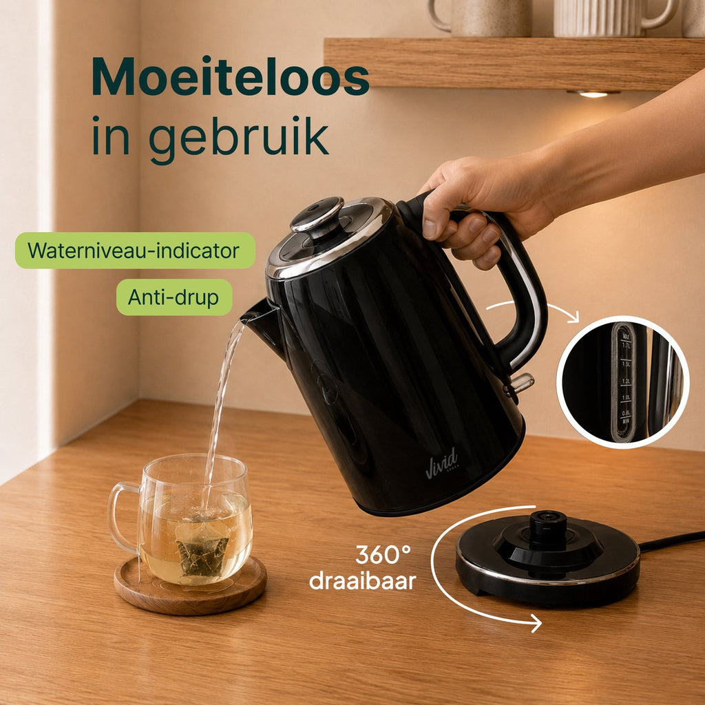 Vivid Green Luxe Waterkoker Retro Design