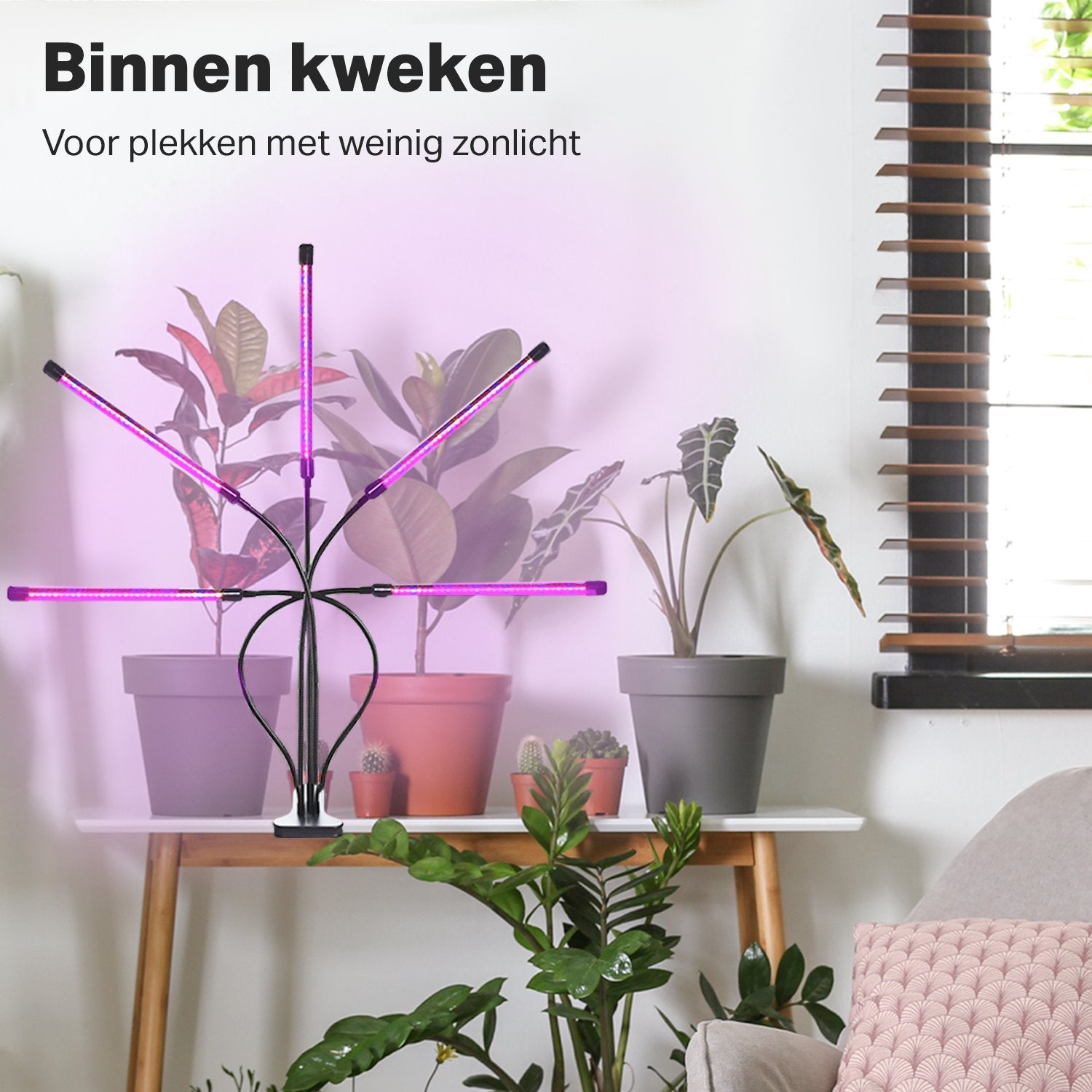 Vivid Green Kweeklamp LED Full Spectrum - Grow Light - Kweeklampen - Groeilamp - Led - Wit Licht - Groei en Bloei - 80 Leds - 40W