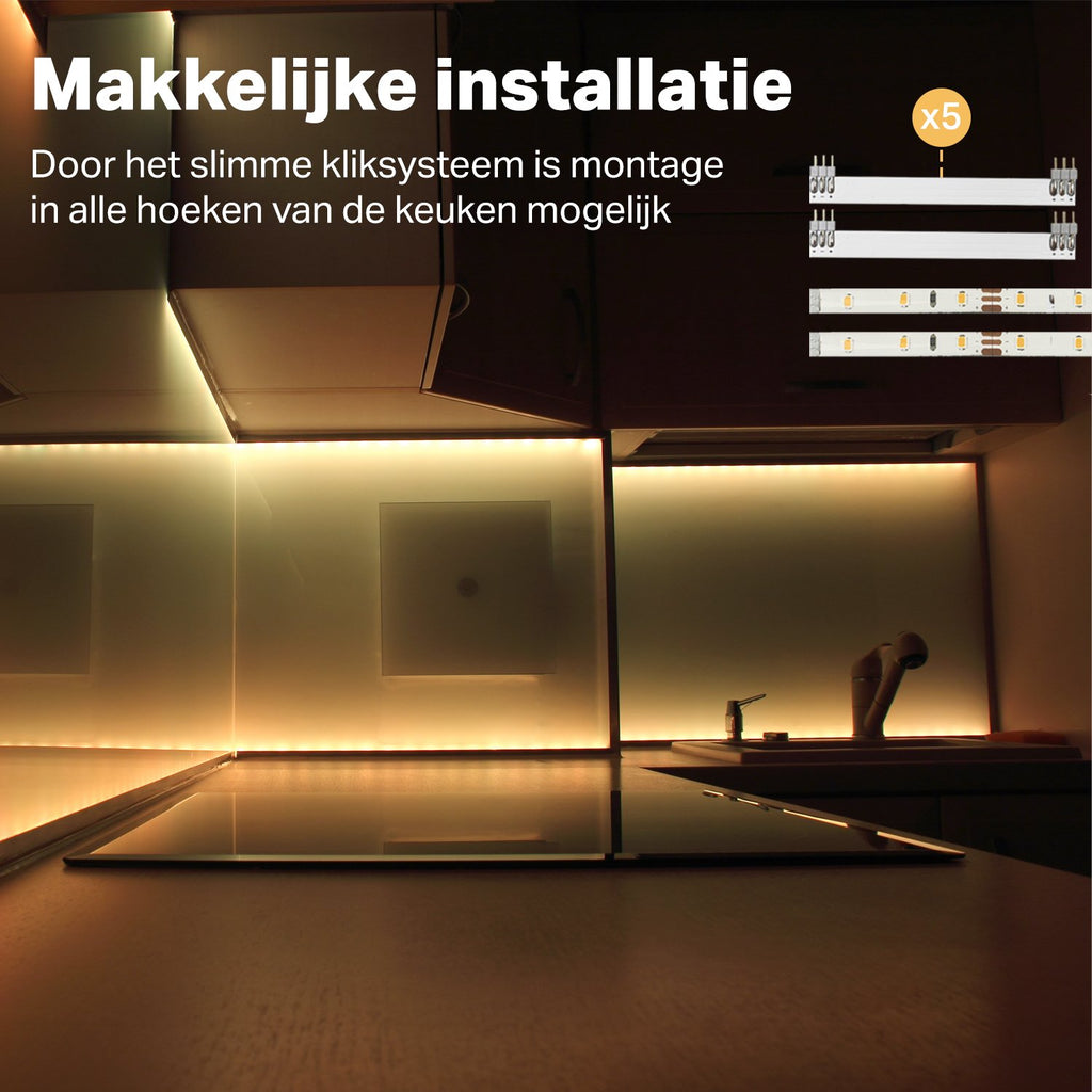 Vivid Green®  Led strip 3M - Afstandsbediening - Lichtslinger Keukenverlichting op Maat Verstelbaar - Onderbouw Led - Binnenverlichting