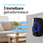 Draadloze Deurbel - IP44 Waterdicht - Met ontvanger - Zwart