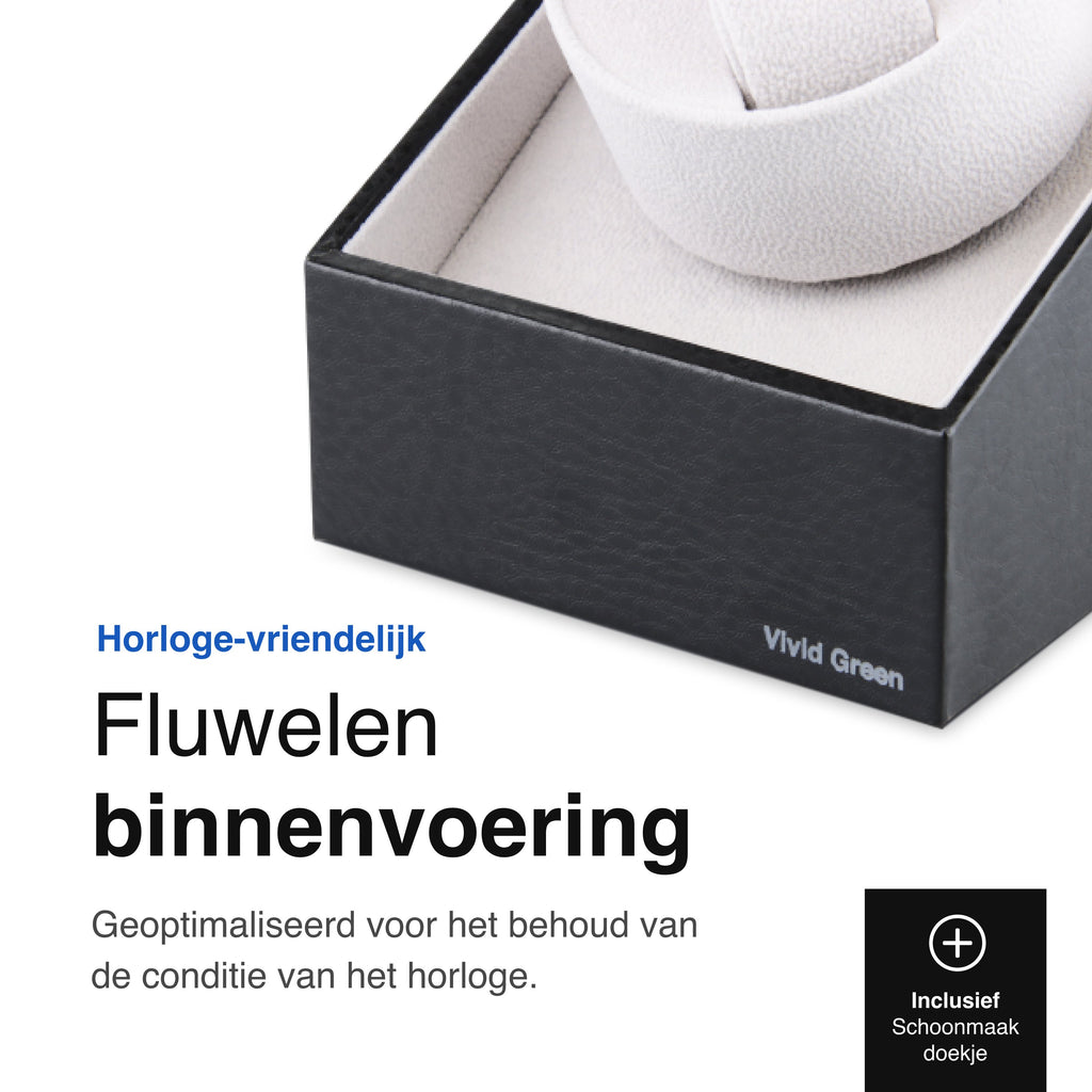 Vivid Green Watchwinder - Automatische horloge opwinder - Watch winder - Doos - Box - Opbergdoos heren - Horlogeopwinder - Watchwinders