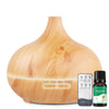 Aroma Diffuser 550ML - Luchtbevochtiger - Aromatherapie - Geurverspreider - Etherische olie - Verstuiver - Aromadiffusers - Lichtbruin - Vivid Green