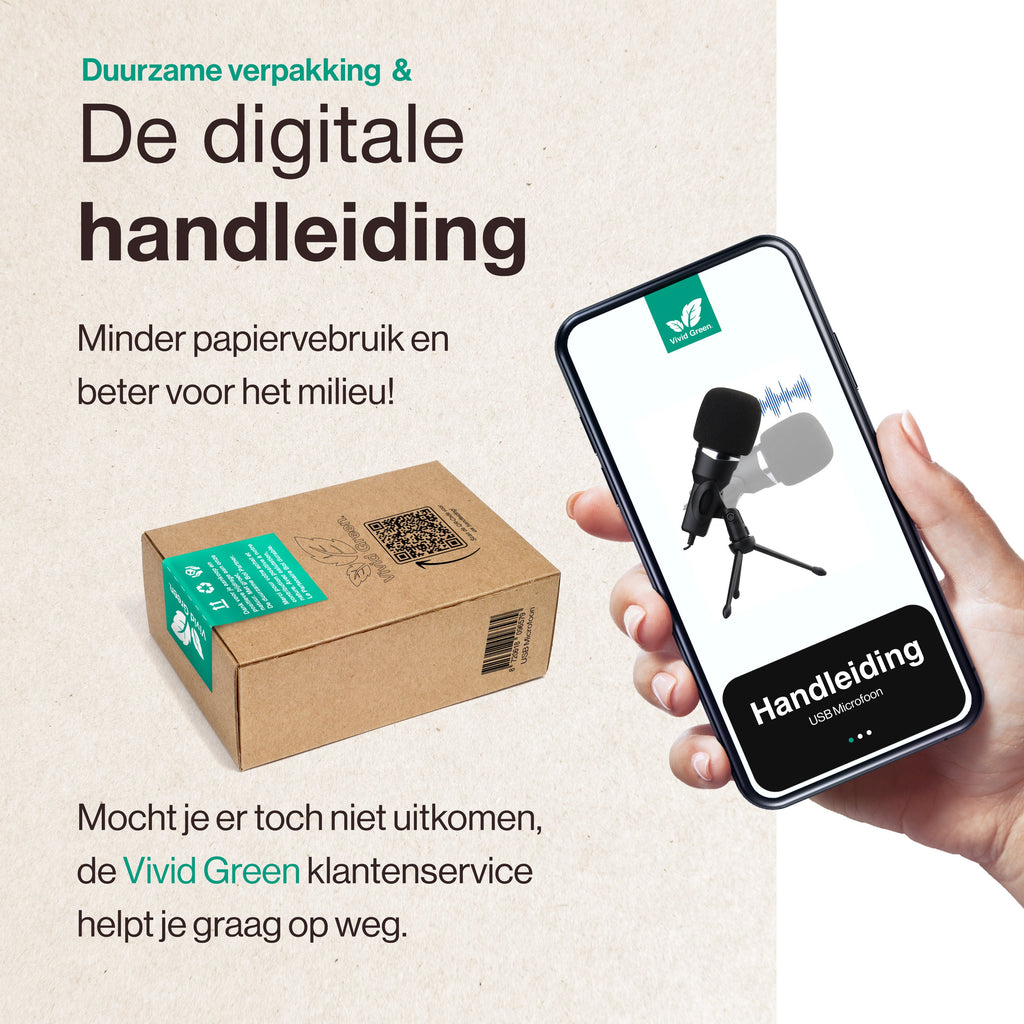 USB Microfoon met standaard - Gaming - Podcast - Voor Pc en console - Standaard - Incl. Plopkap - Zwart - Vivid Green