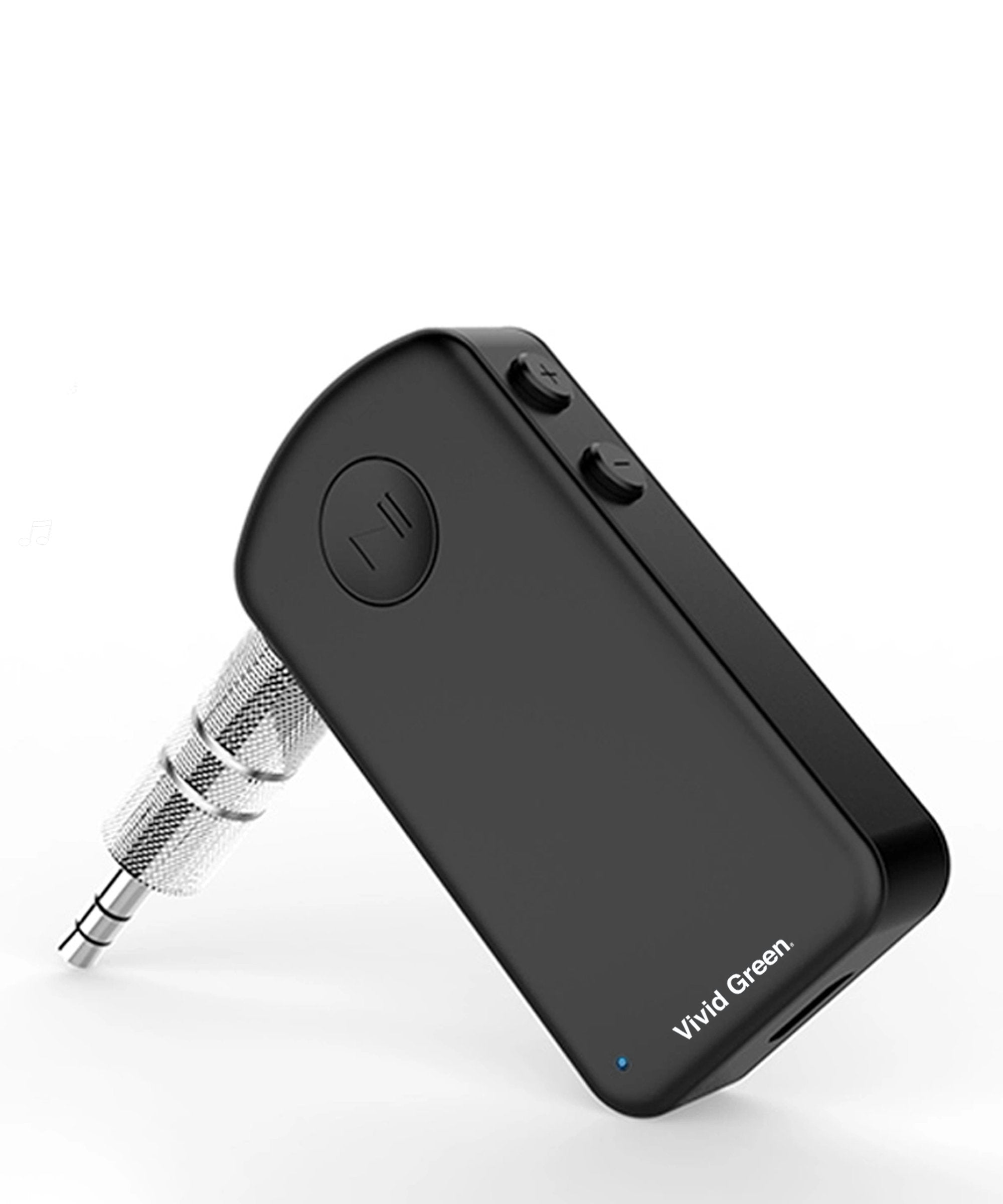 Vivid Green® Handsfree bellen Auto Bluetooth Audio Receiver – Adapter – Carkit – Aux – Ontvanger – Accesoires - Zwart/Zilver