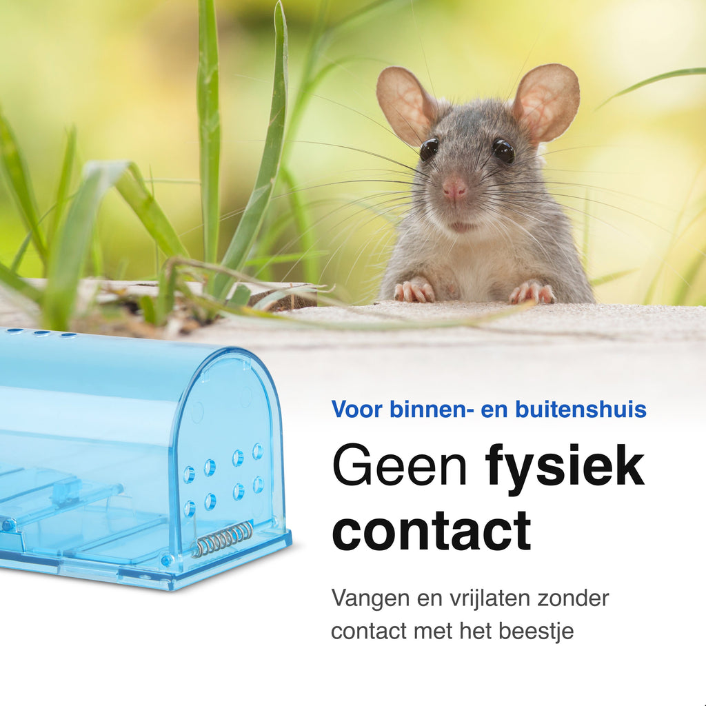 2-Pack Diervriendelijke muizenval voor binnen & buiten - Muizenvallen - Muizenverjager - Mouse trap - Blauw
