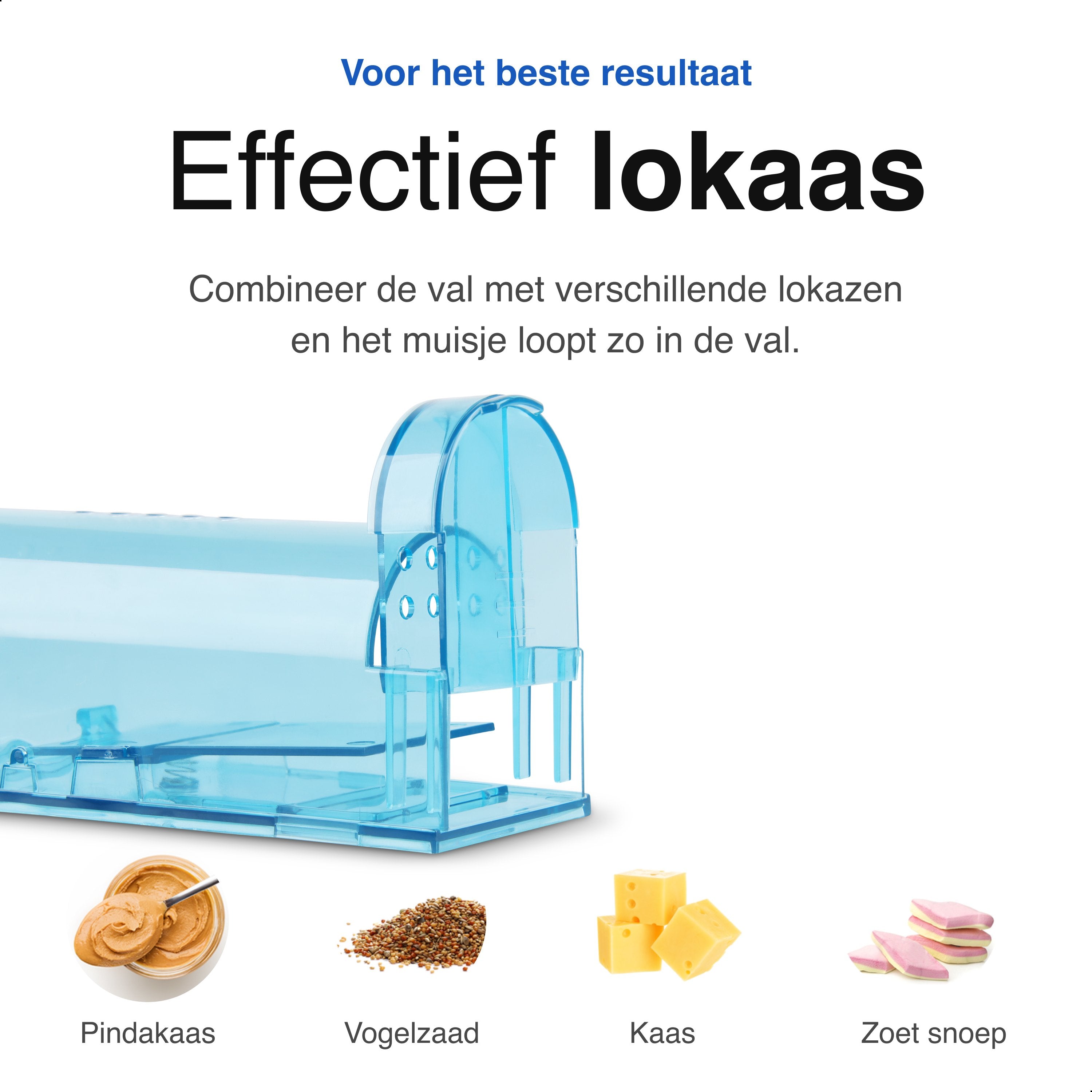 2-Pack Diervriendelijke muizenval voor binnen & buiten - Muizenvallen - Muizenverjager - Mouse trap - Blauw
