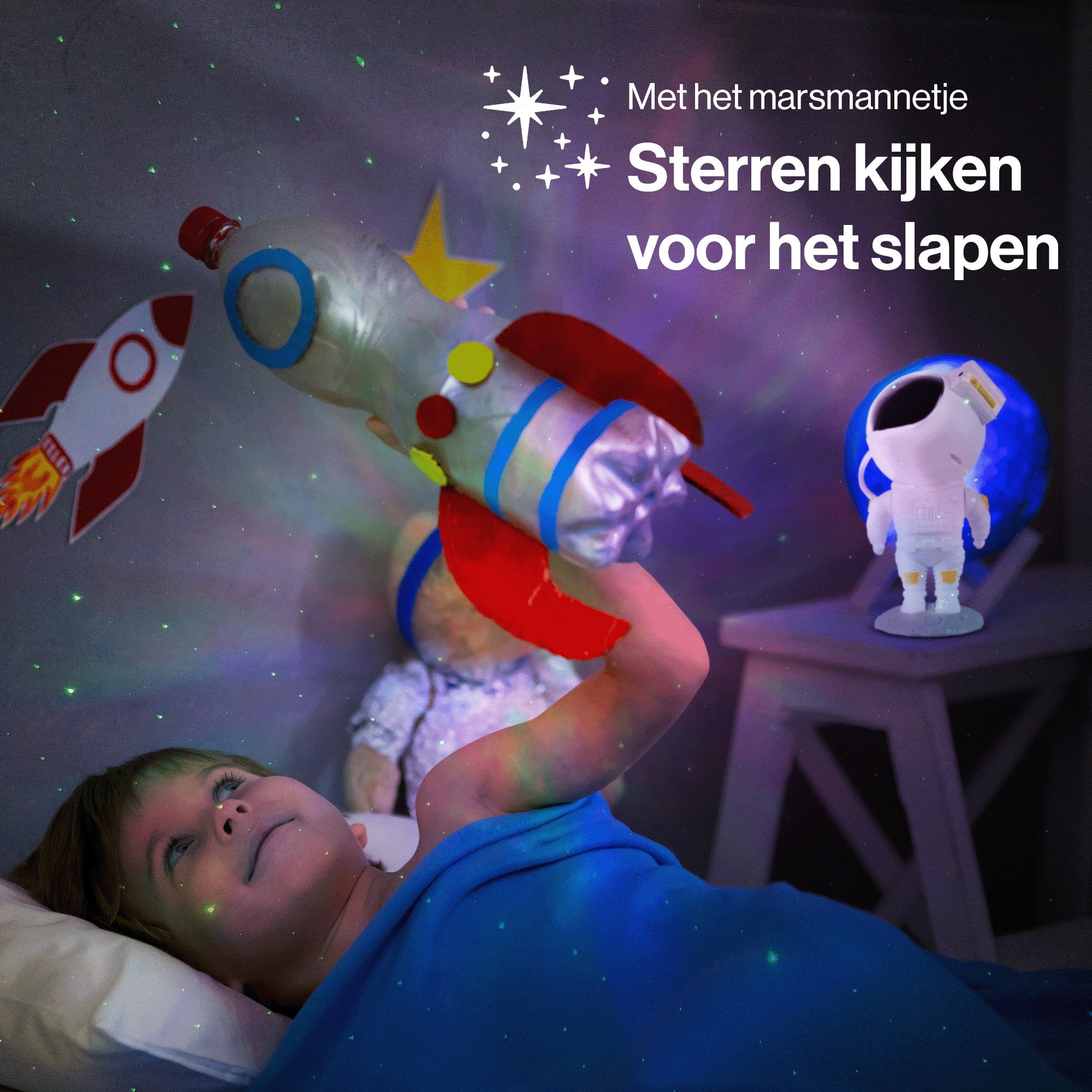 Vivid Green Astronaut sterren projector - Galaxy - Sterrenhemel projector