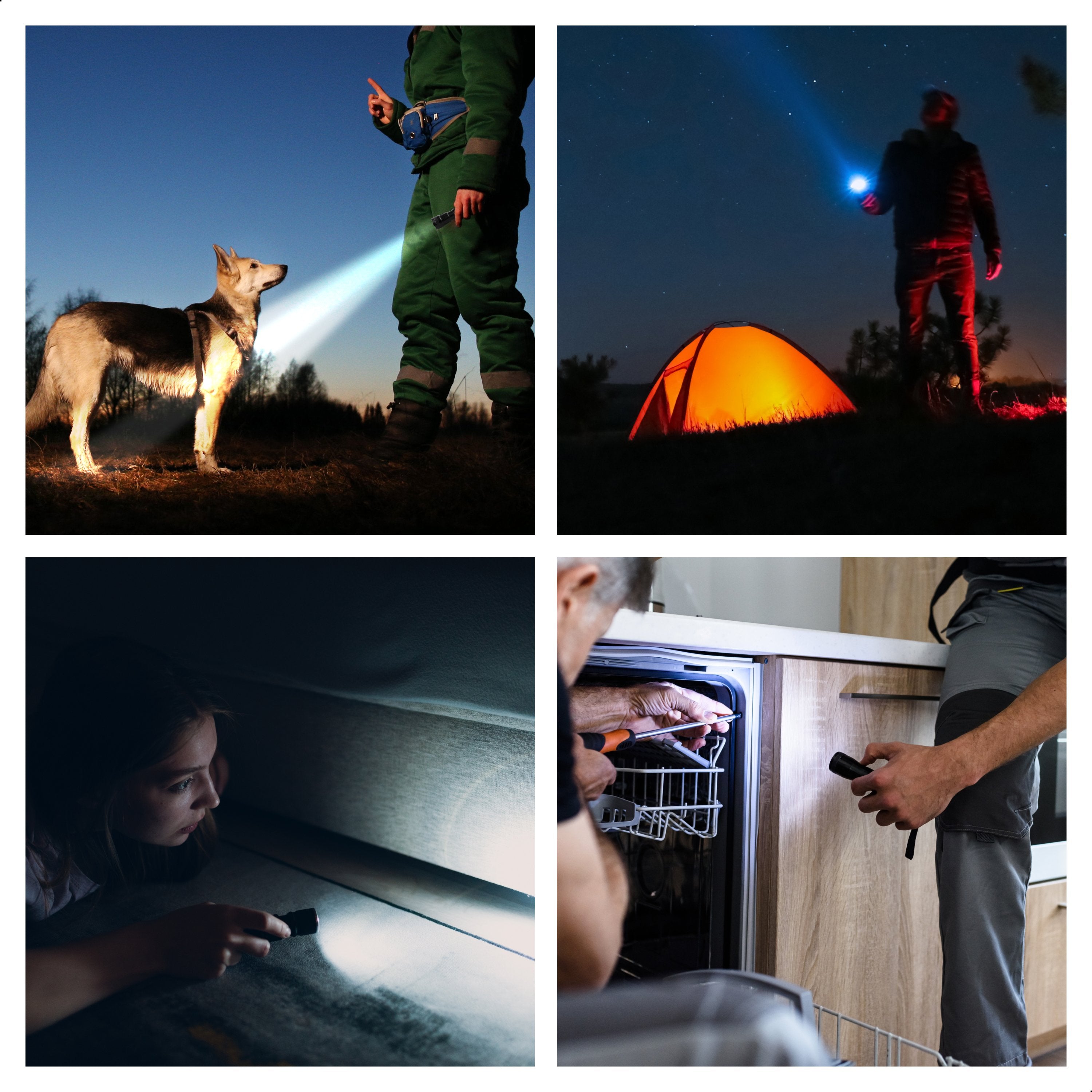 Zaklamp LED 5000mAh Oplaadbaar - Militaire - 2500 Lumen - Zwart - Vivid Green