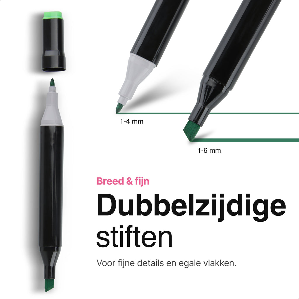 Twinmarkers 168 stuks voor volwassenen - Alcohol markers - Stiften - Markeerstiften - Vivid Green