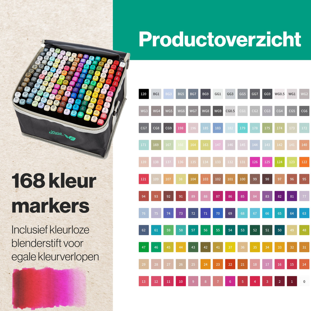 Twinmarkers 168 stuks voor volwassenen - Alcohol markers - Stiften - Markeerstiften - Vivid Green