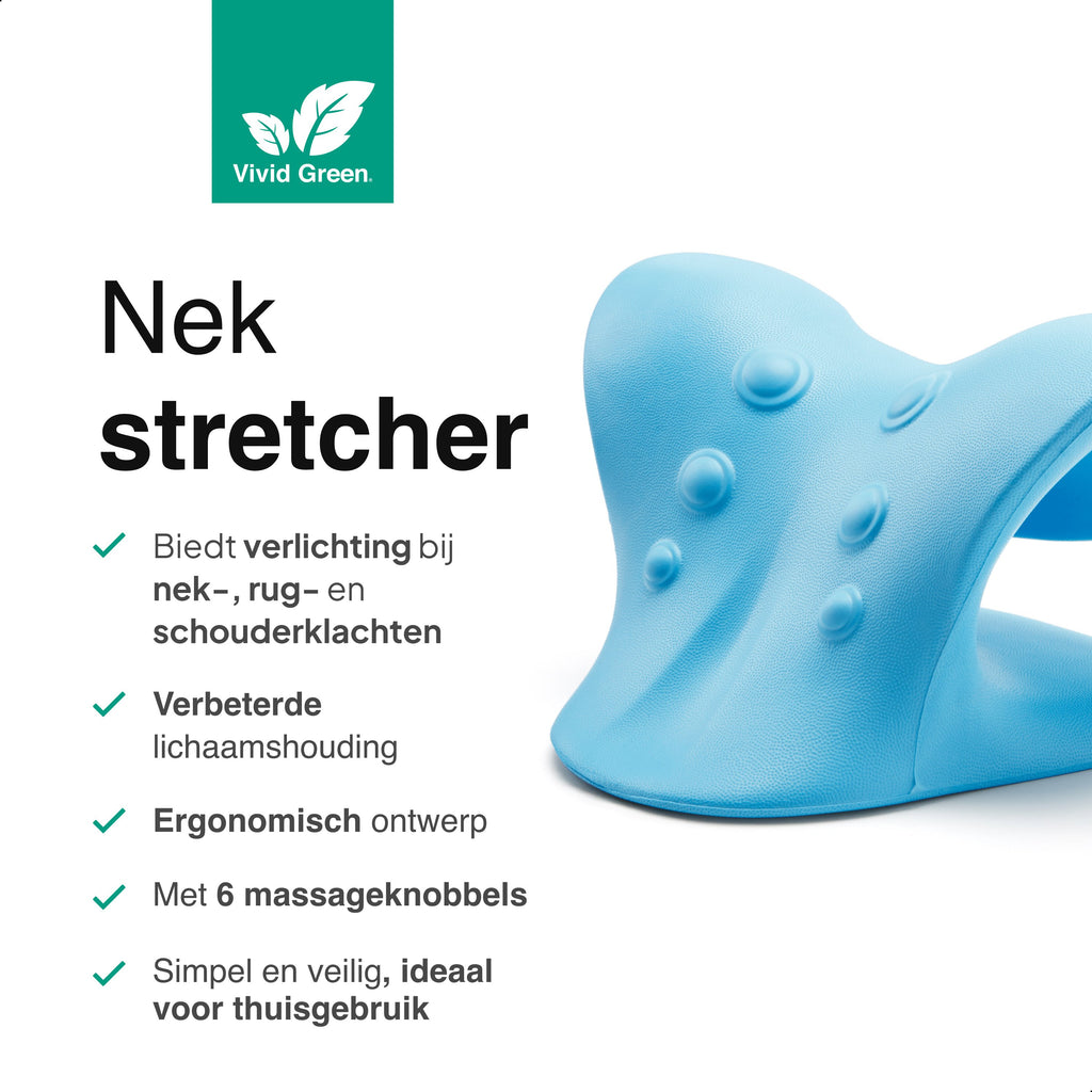 Vivid Green Nekstretcher- Massage kussen - Blauw