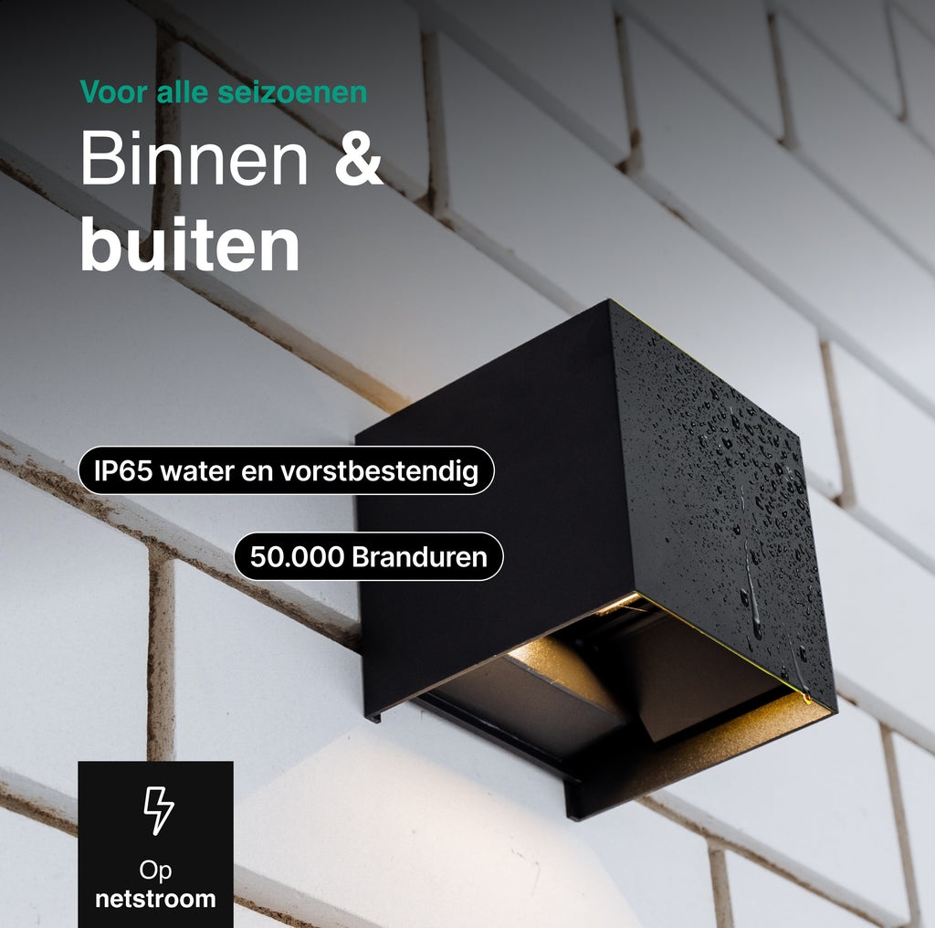 Wandlamp - 2 pack - Werkt op netstroom - 3000K - Voor binnen en buiten - Buitenlamp - Vivid Green