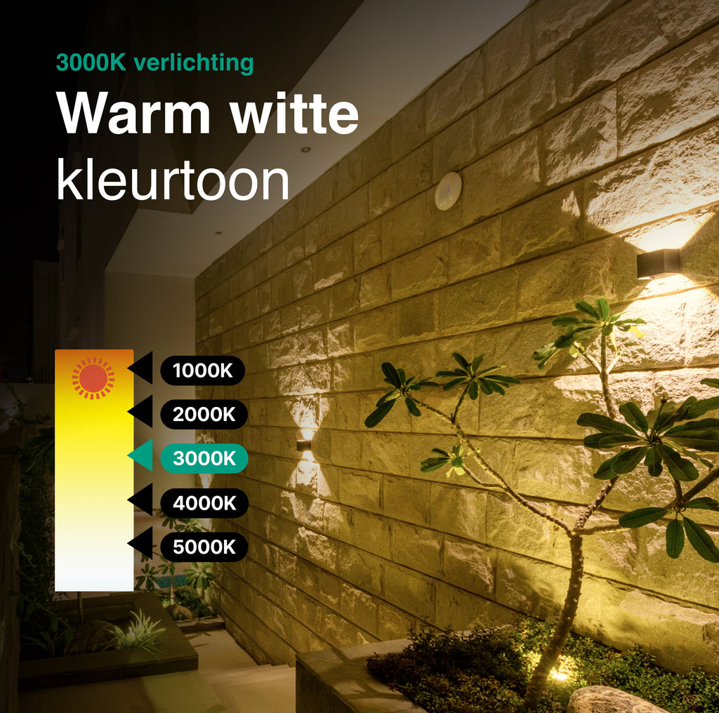 Wandlamp - 2 pack - Werkt op netstroom - 3000K - Voor binnen en buiten - Buitenlamp - Vivid Green