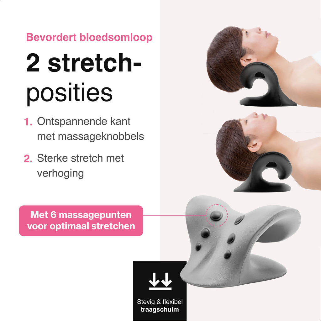 Vivid Green Nekstretcher- Massage kussen - Zwart