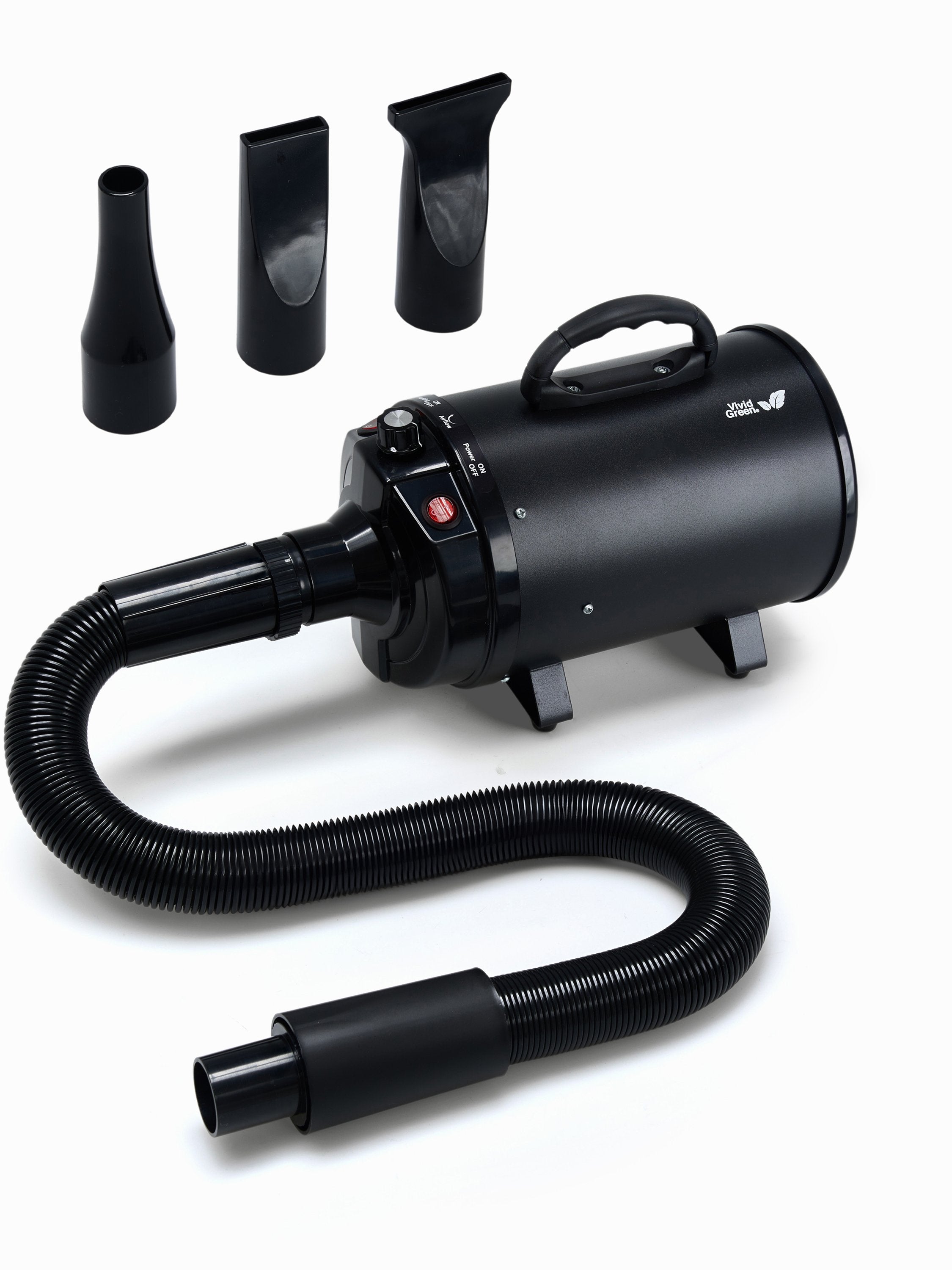 Hondenfohn met geluidsdemper 2800W - Waterblazer hond - Zwart - Vivid Green