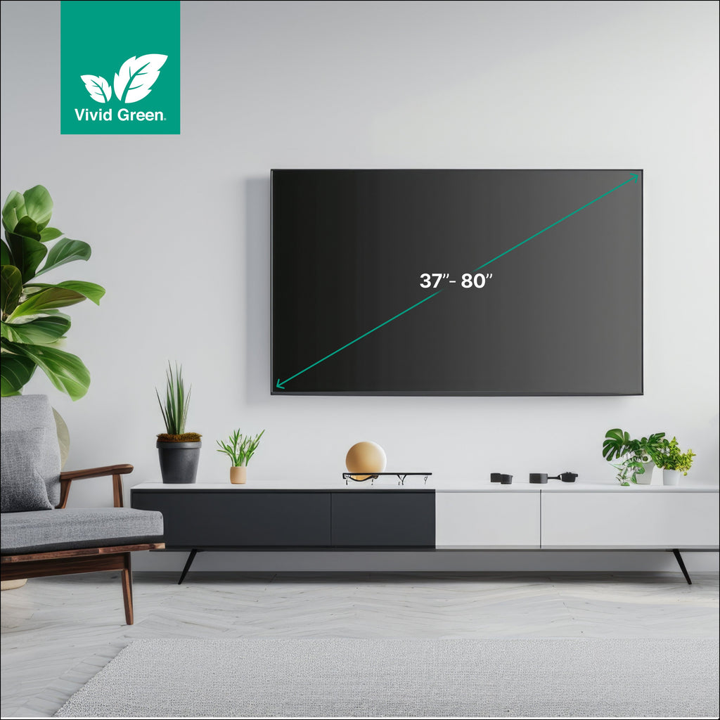 Tv Beugel Draaibaar en Kantelbaar - Muurbeugels - TV beugels - Geschikt voor 37 to 80 Inch tot 45KG - Universeel - Zwart - Vivid Green