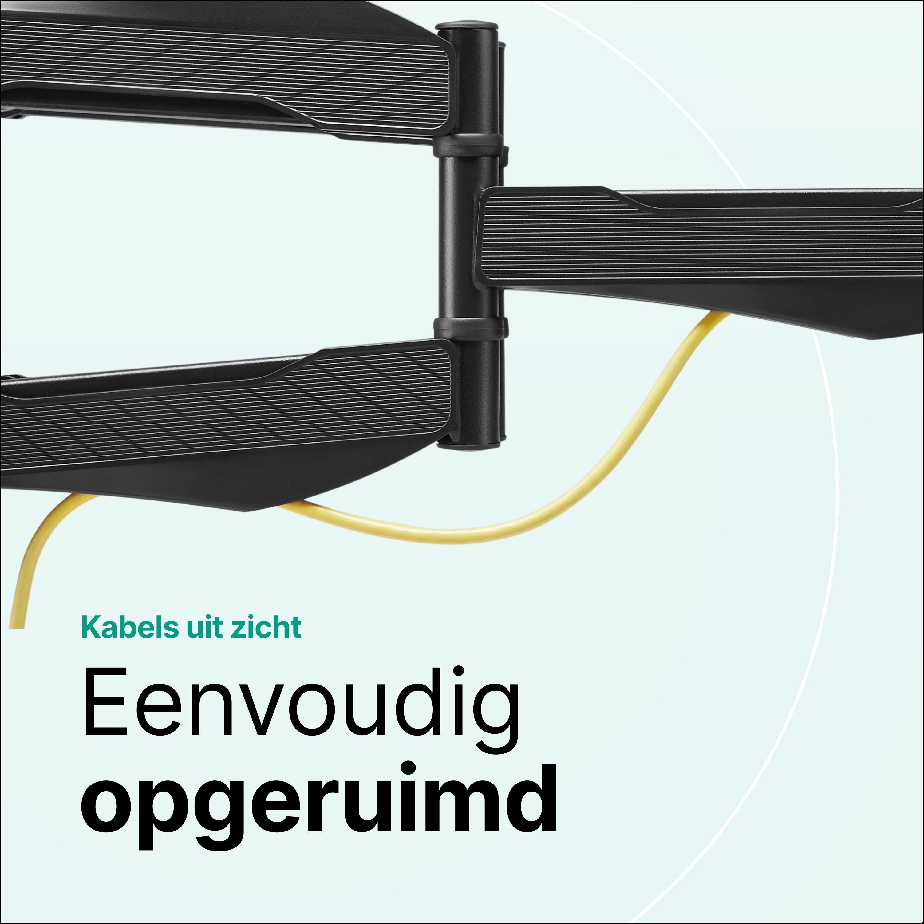 Tv Beugel Draaibaar en Kantelbaar - Muurbeugels - TV beugels - Geschikt voor 37 to 80 Inch tot 45KG - Universeel - Zwart - Vivid Green