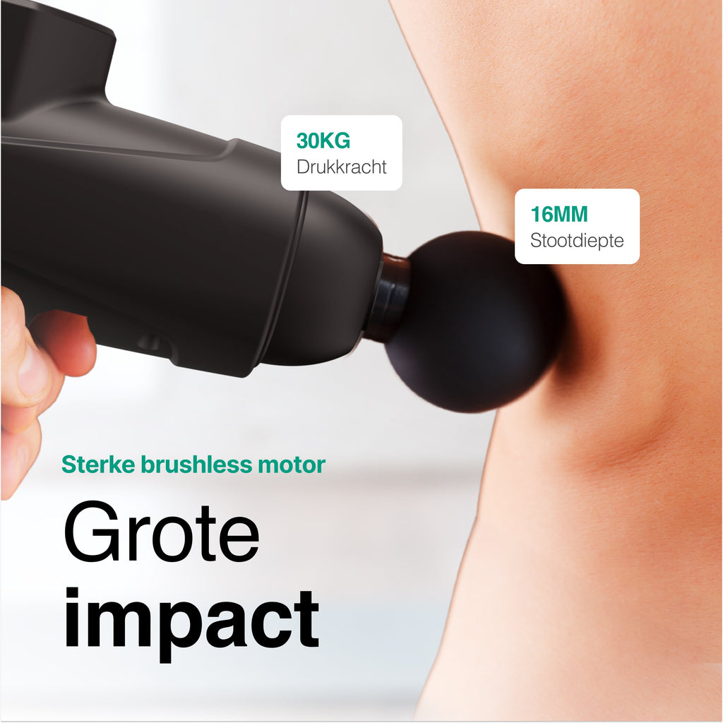 Vivid Green - Pro Massage Gun 12 Accessoires - Apparaat - Sport en Relax Massage - Draadloos � Professioneel - 12 mm - 2500 mAh � Zwart