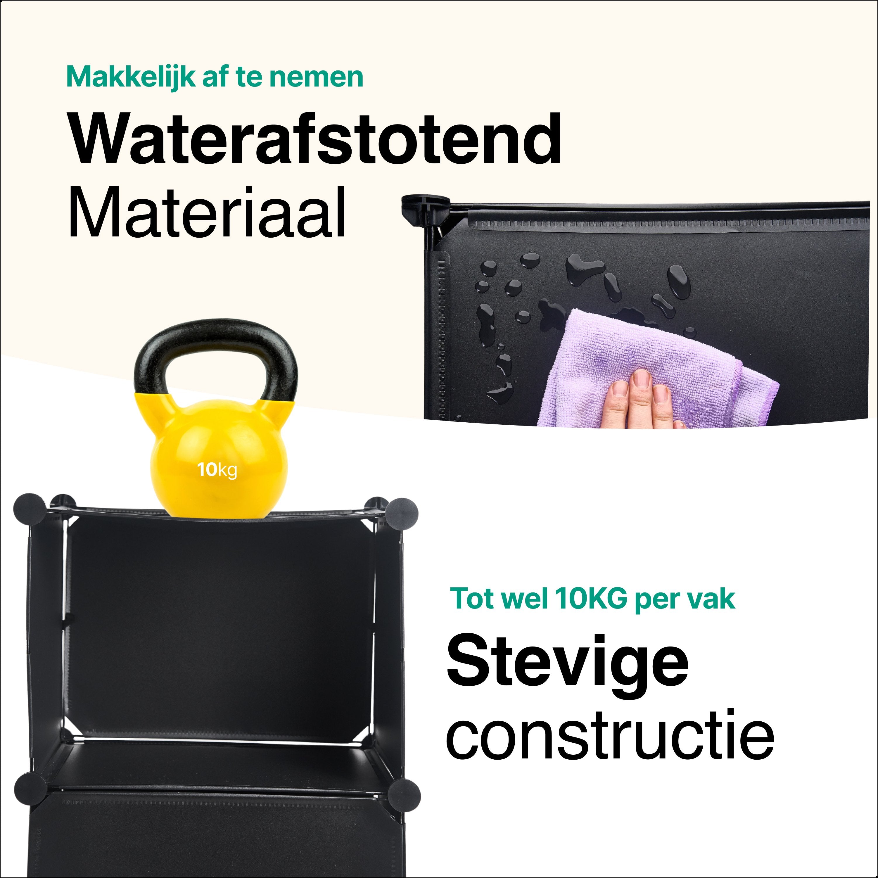 Schoenenkast 24 paar Schoenen - Verstelbaar - Schoenenrek - 6 vakkken - Geschikt voor Laarzen - 91,5*82*32,5 CM - Zwart - Vivid Green
