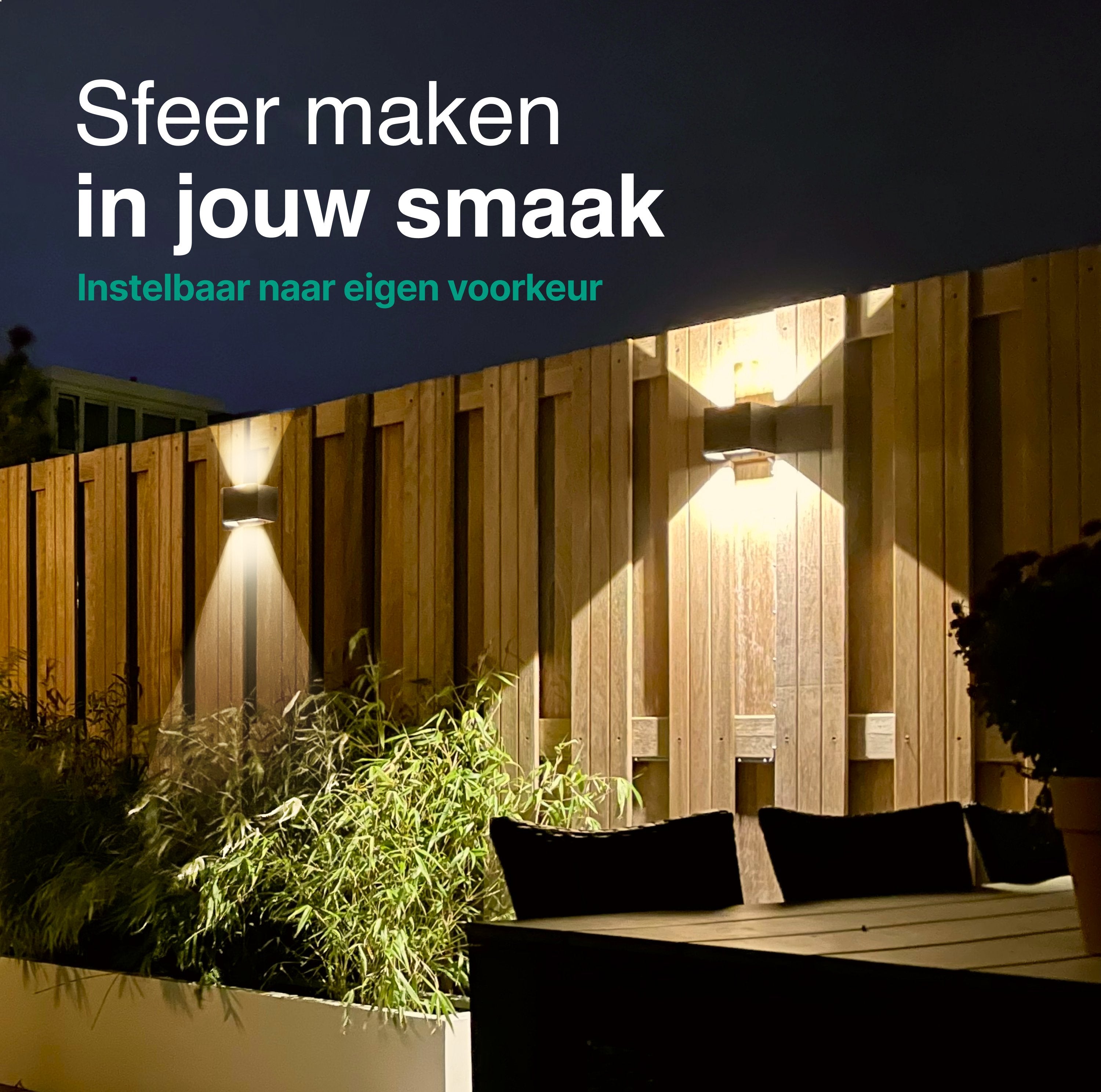 Wandlamp - 4 pack - Werkt op netstroom - 3000K - Voor binnen en buiten - Buitenlamp - Vivid Green