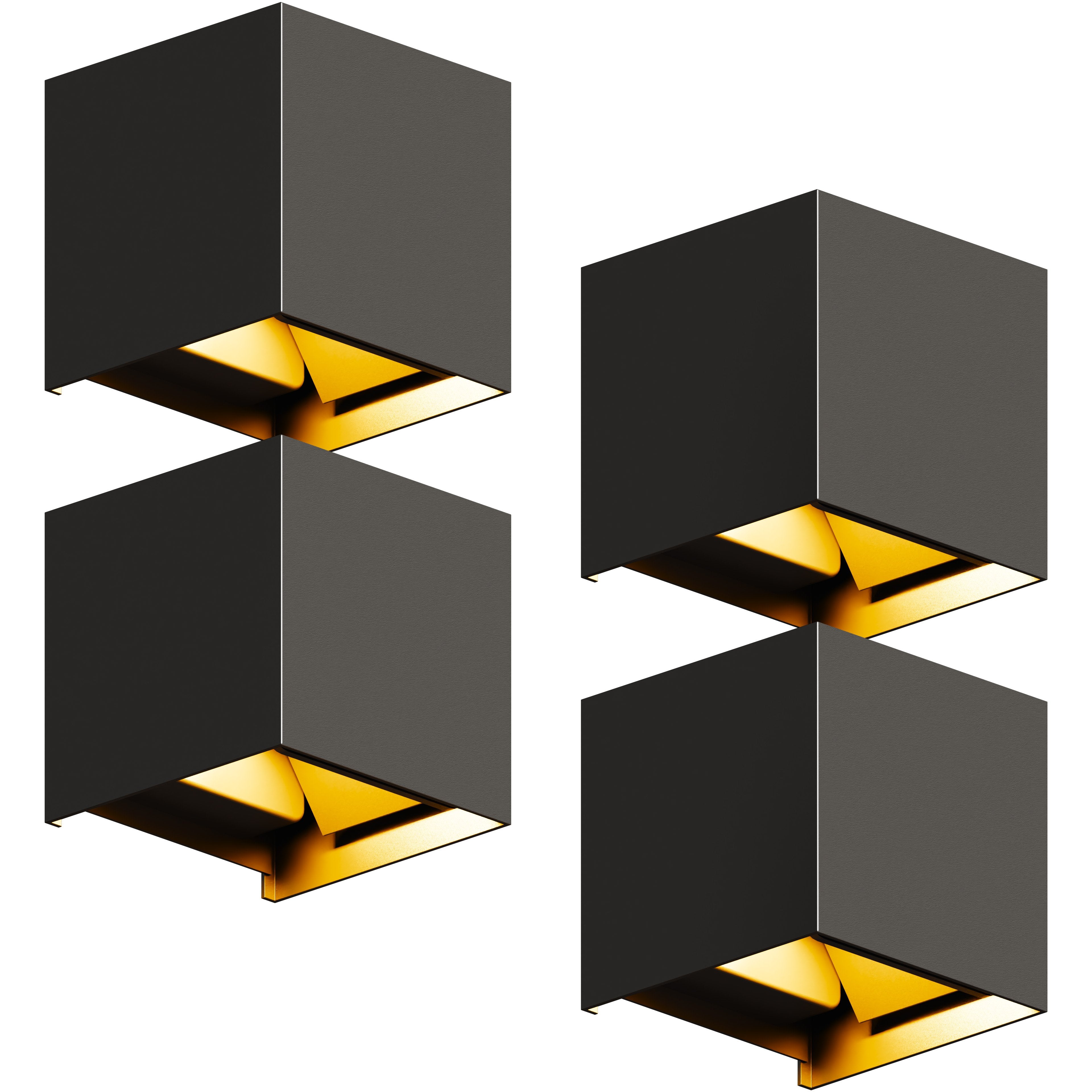 Wandlamp - 4 pack - Werkt op netstroom - 3000K - Voor binnen en buiten - Buitenlamp - Vivid Green