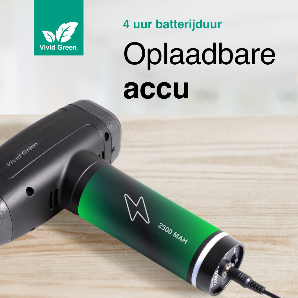 Vivid Green - Massage Gun met 6 Opzetstukken & Opbergcase - Professioneel - Sport en Relax Massage apparaat - Draadloos - Zwart