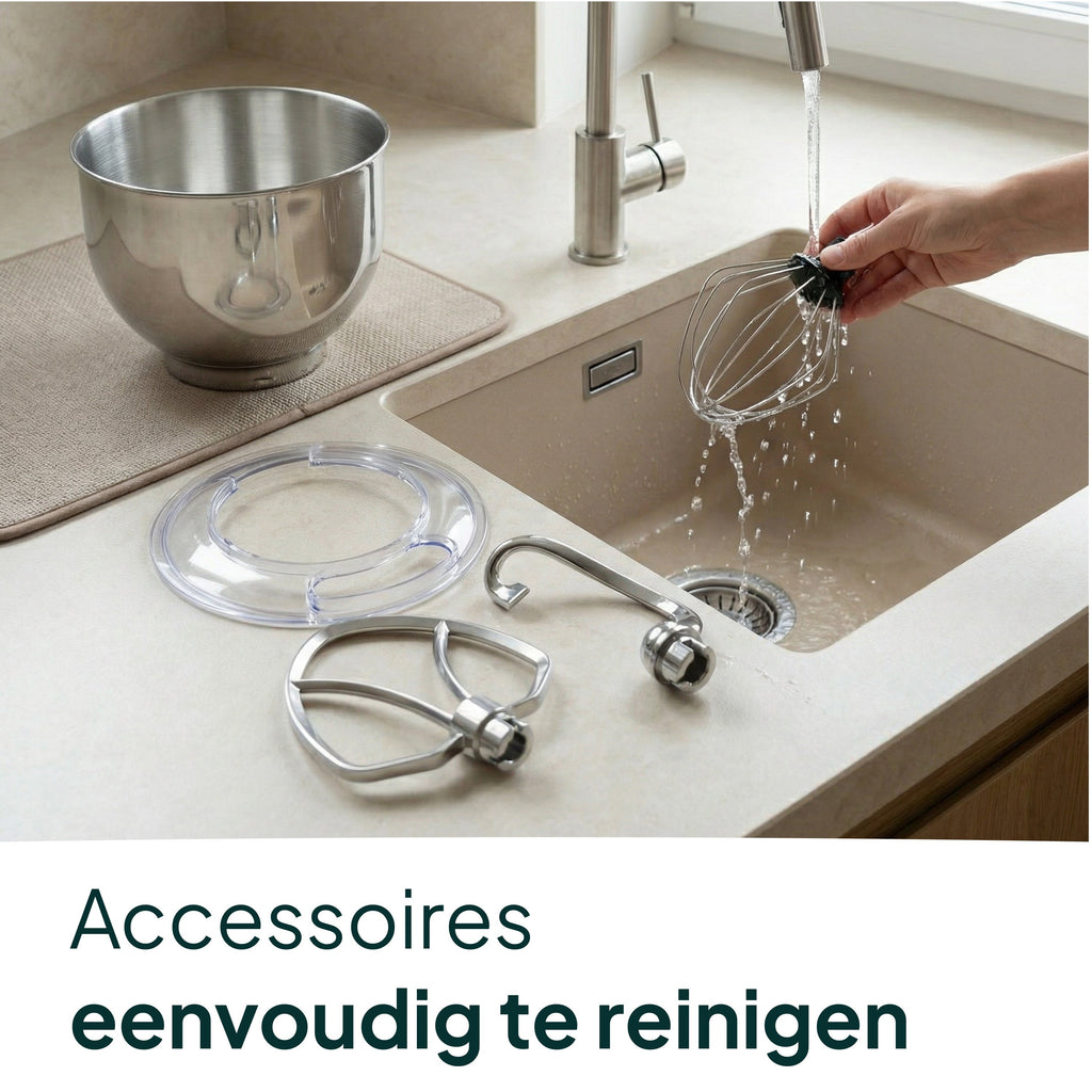 Keukenmachine - 2000W - Keukenrobot - Keukenmixer - Mixer met Mengkom - 6.2L - Rood - Vivid Green