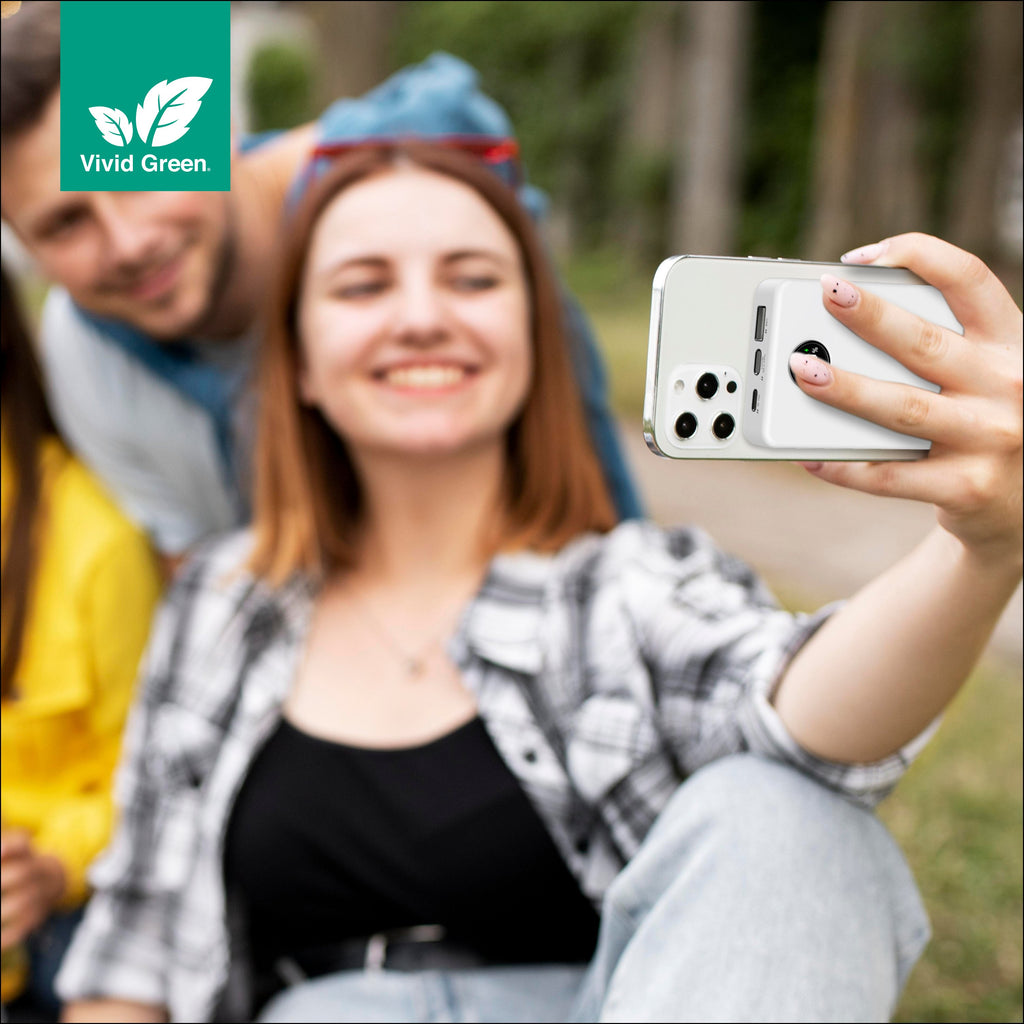 Draadloze Powerbank 10.000 mAh - Wit - Vivid Green