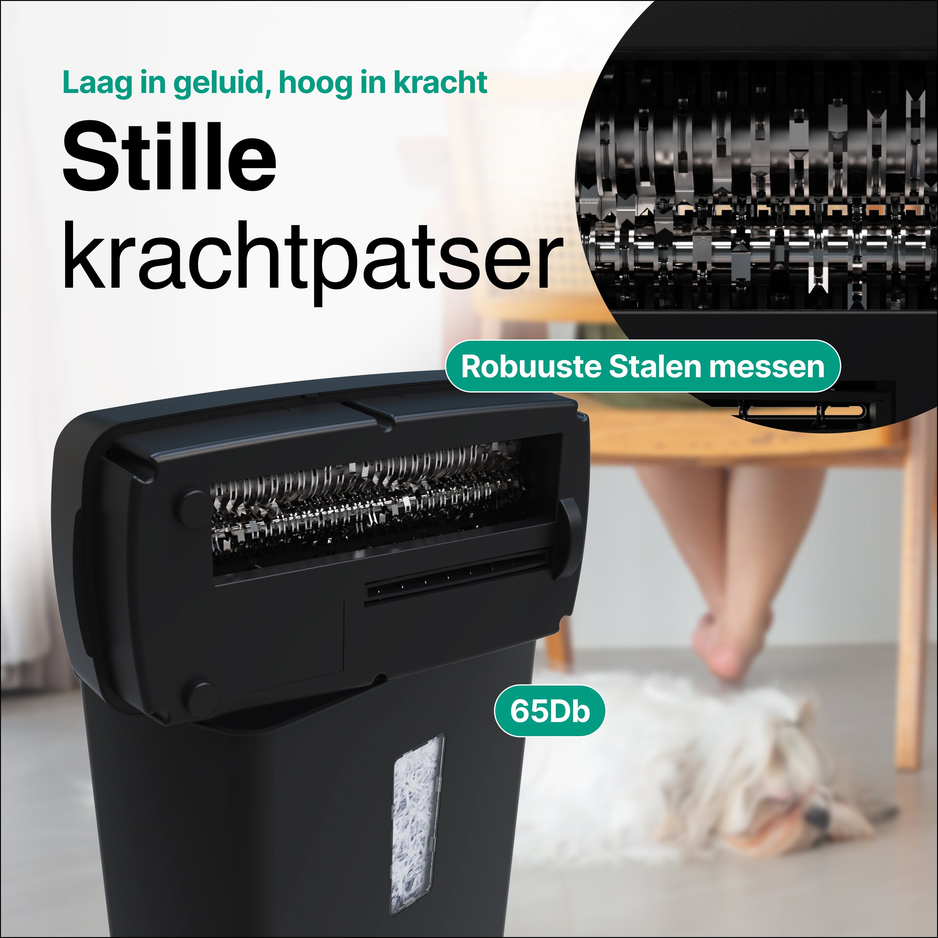 Papierversnipperaar - 13L - 8 A4 vellen - Creditcard Vernietiger - Zwart - Vivid Green