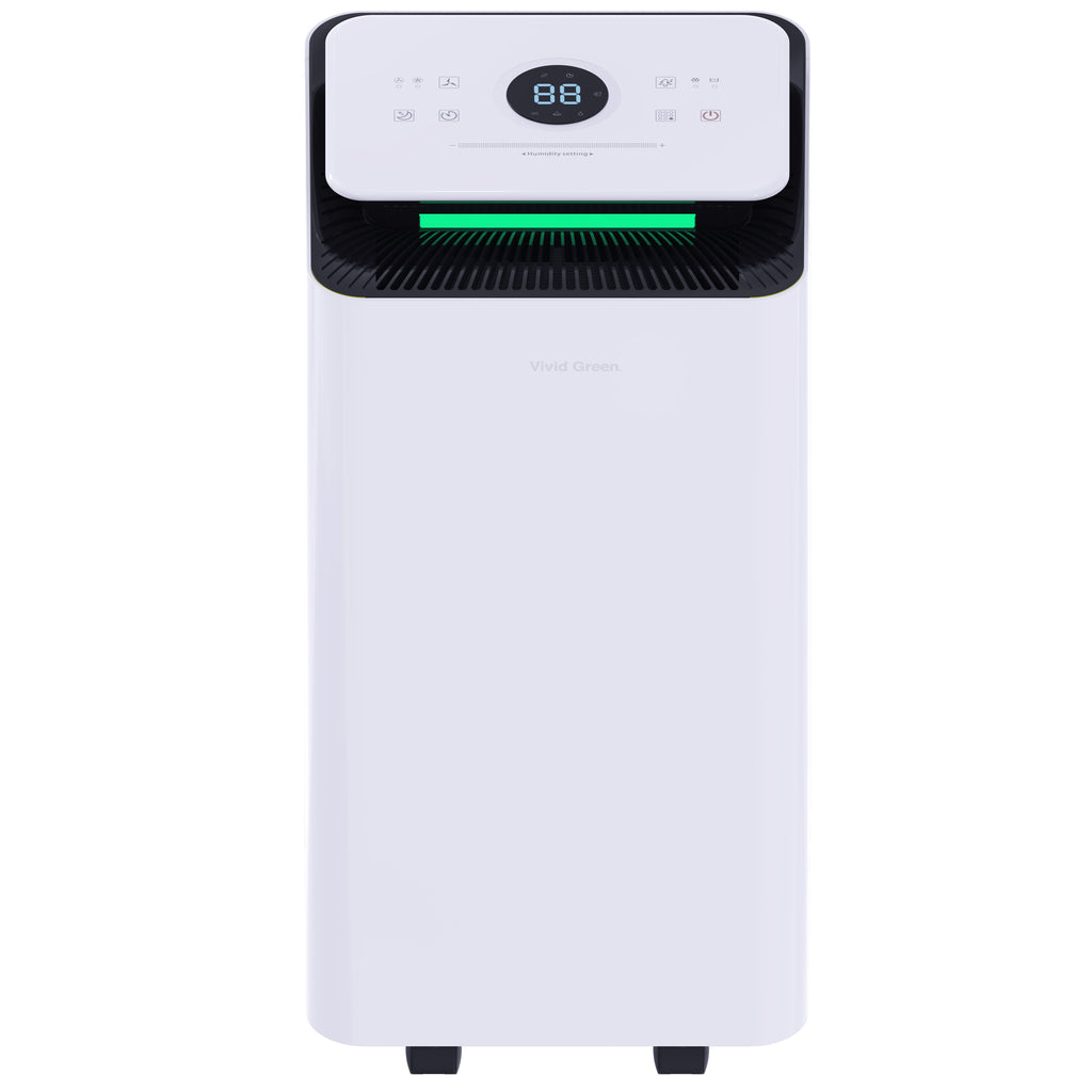 Luchtontvochtiger en Luchtreiniger - 12L - HEPA filter - 210W - Wit - Vivid Green
