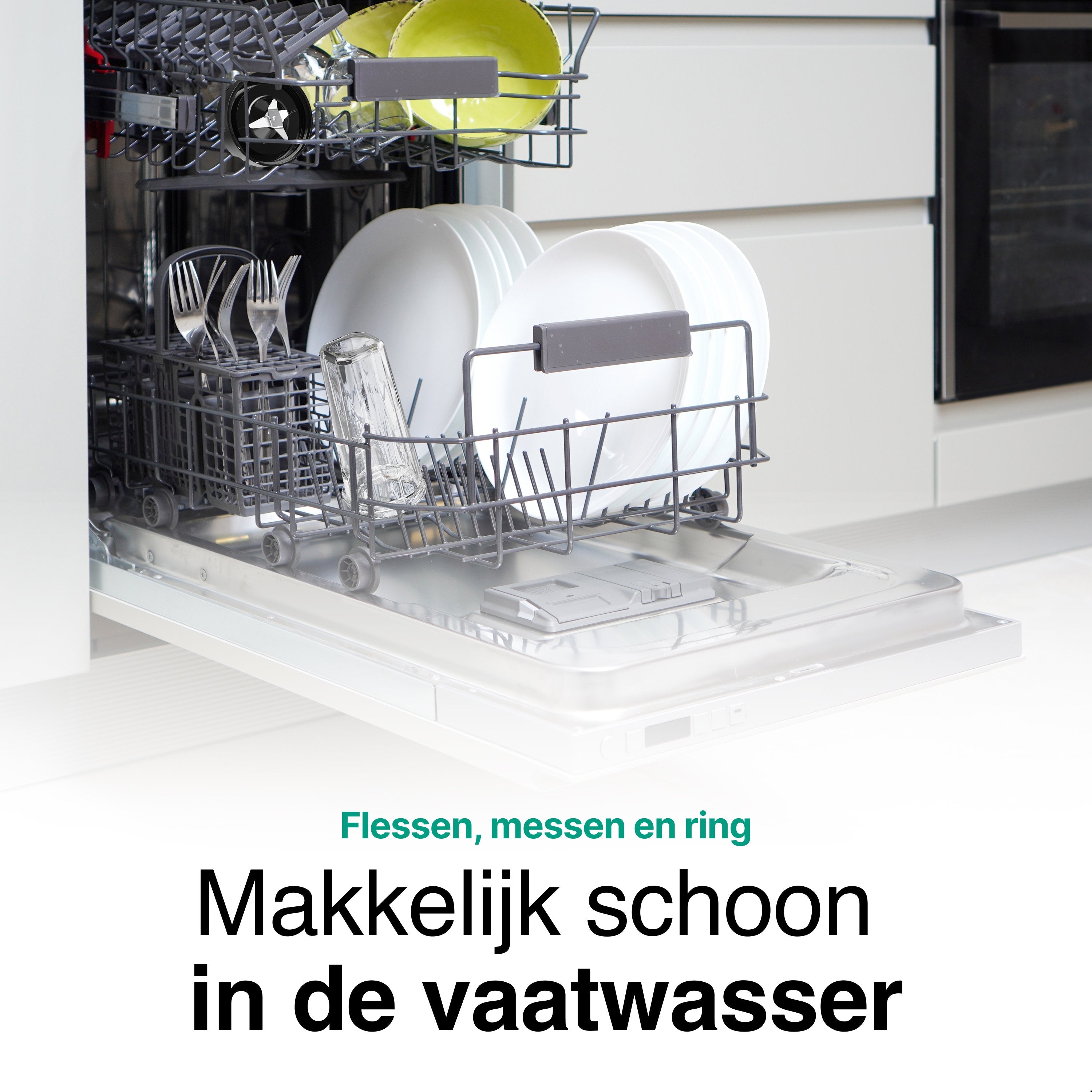 Smoothie Blender to go met 2x Beker 600ML – Maker - Zwart – Vivid Green